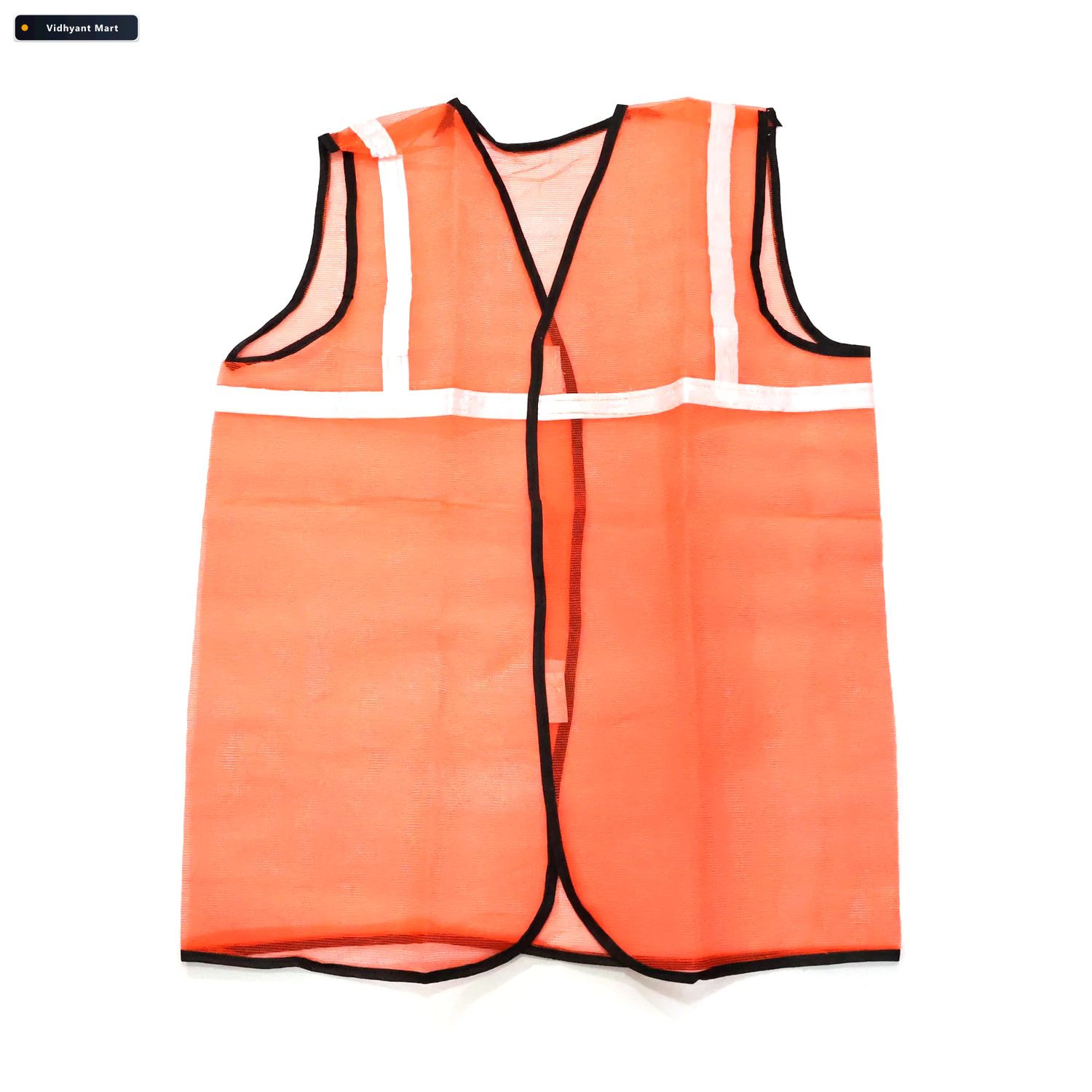 Vidhyant Mart Orange Safety Jacket High Visibility Vest Velvet W 4