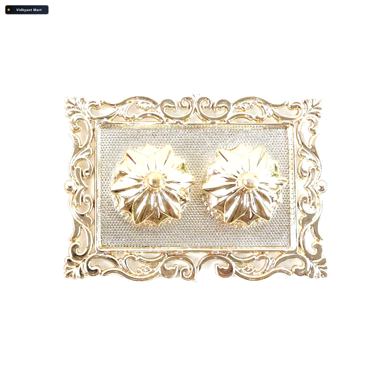 Vidhyant Mart Ornate Rectangular Pooja Thali Tray 4