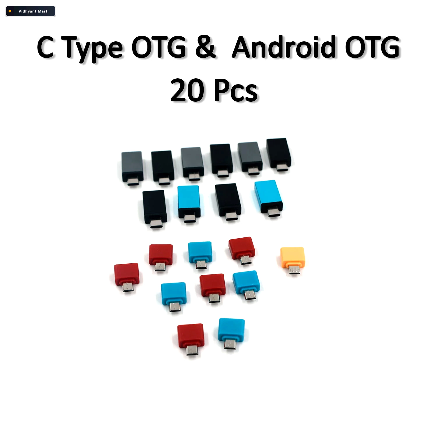 Vidhyant Mart Otg Adapter Pack 20 Type C Micro Usb Pouch Phobia 3