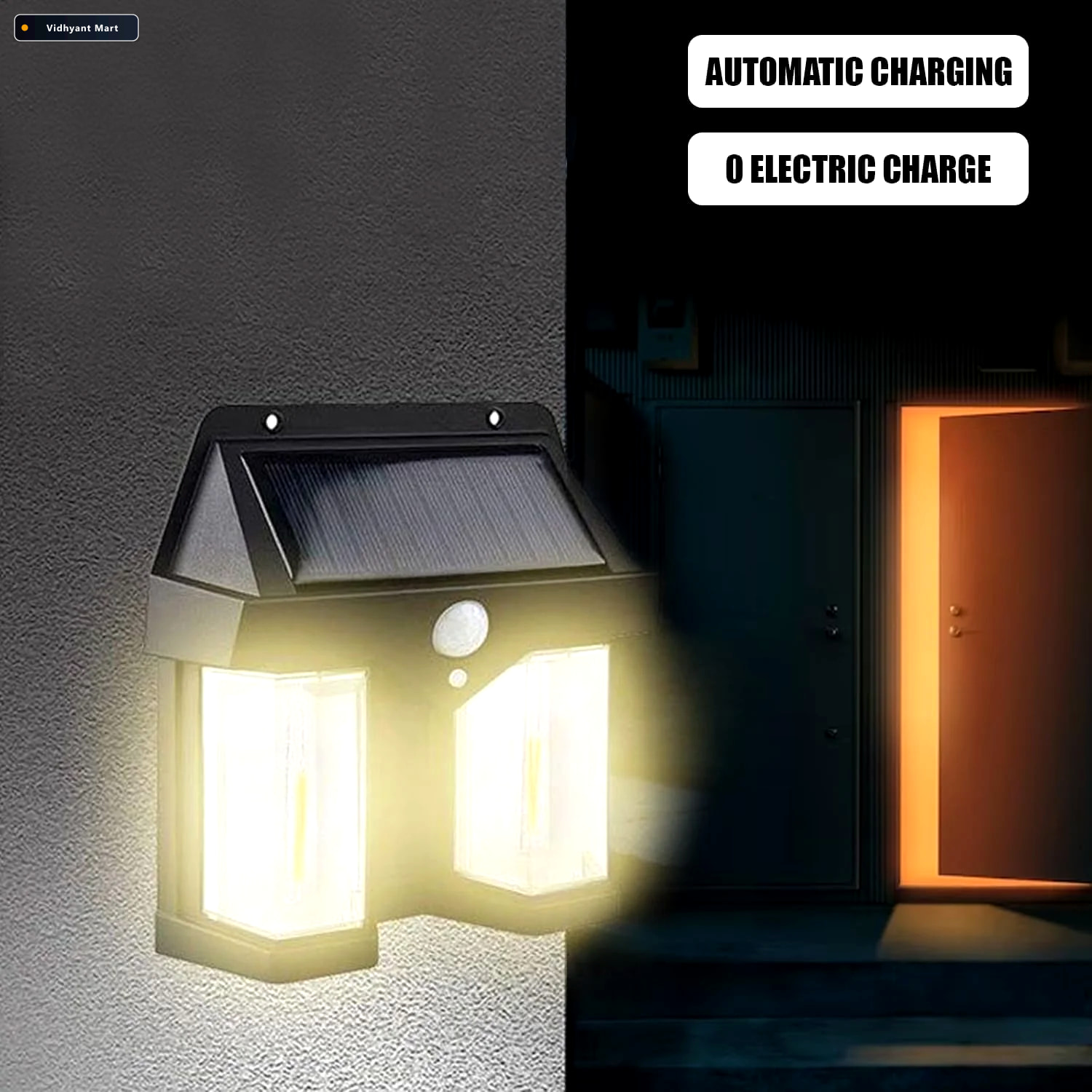 Vidhyant Mart Outdoor Solar Wall Lamp Waterproof Garden Light Ga 4