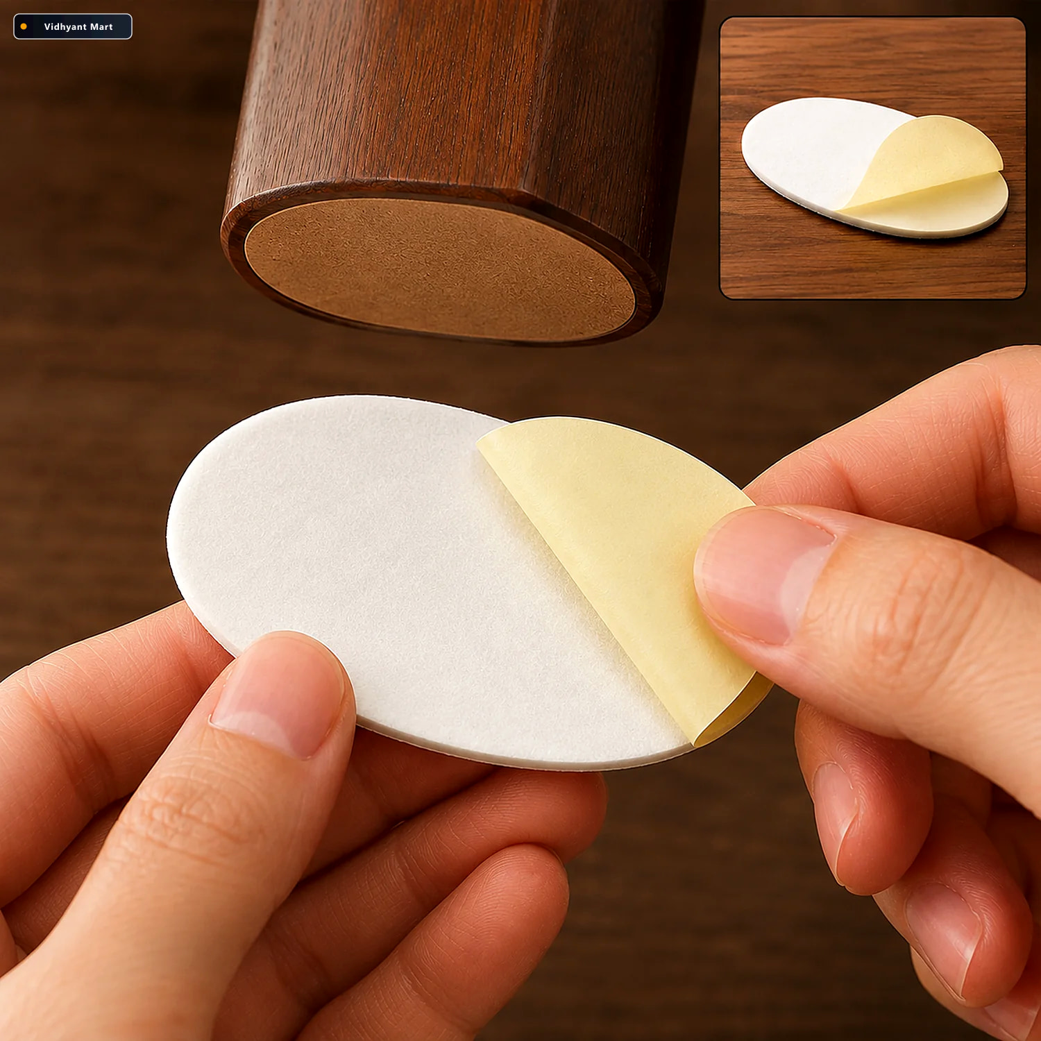Vidhyant Mart Oval Anti Slip Furniture Pad Strong Adhesive Floor 1
