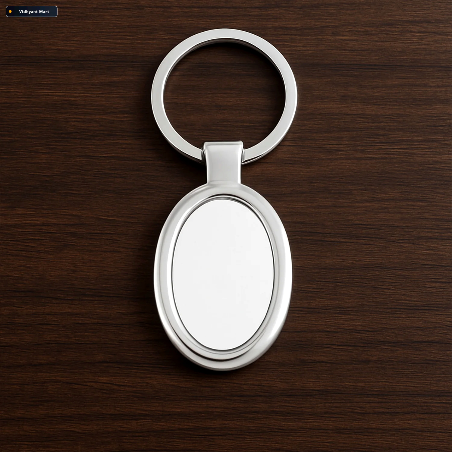 Vidhyant Mart Oval Shape Metal Keychain Durable Stylish Chrome F 2