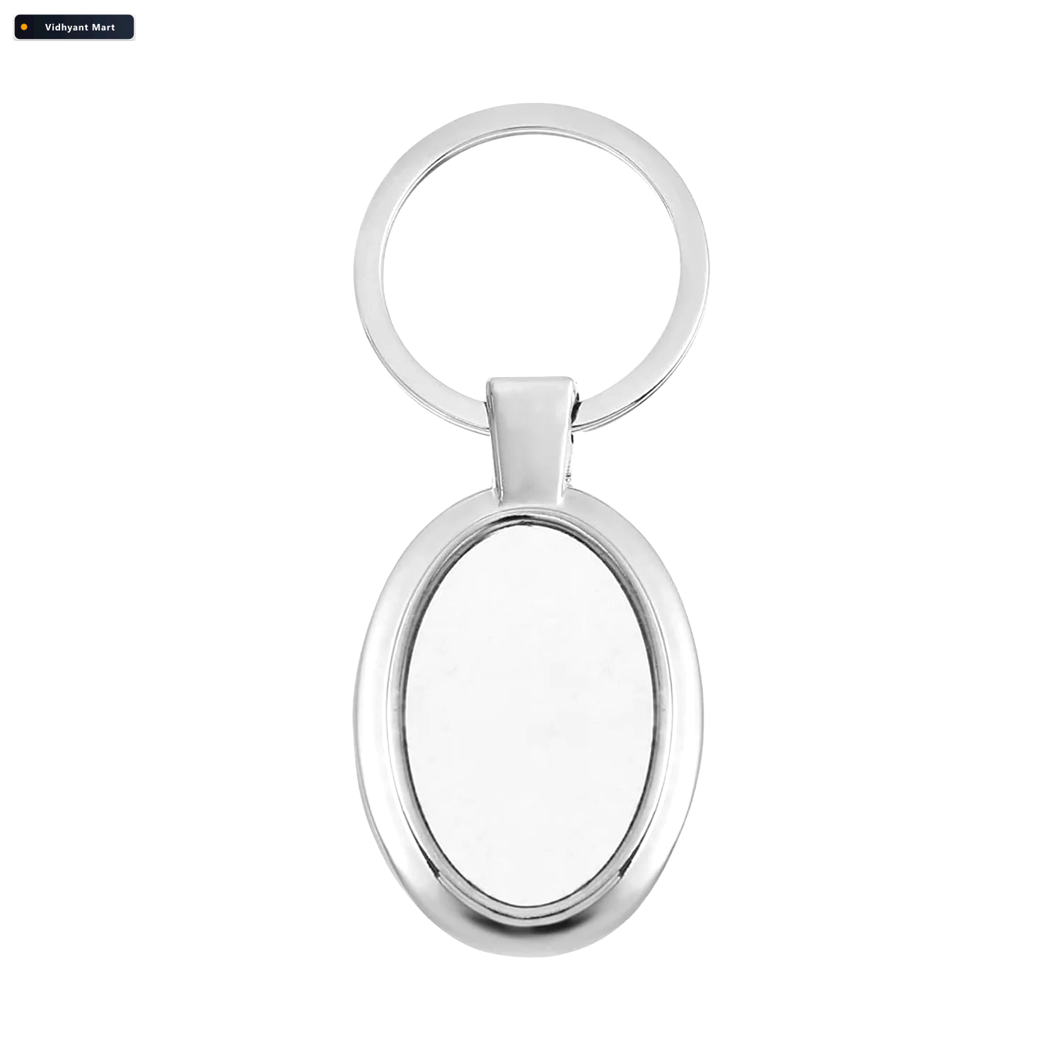 Vidhyant Mart Oval Shape Metal Keychain Durable Stylish Chrome F 4