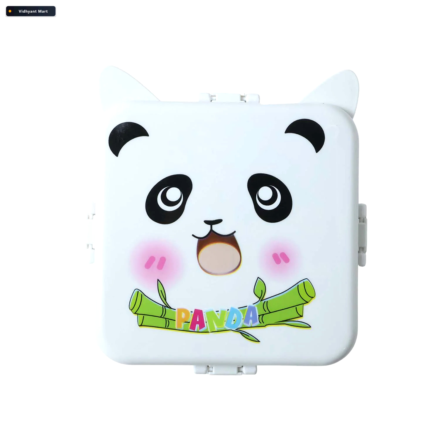 Vidhyant Mart Panda Kids Lunch Box With 3 Compartments Utensils 4