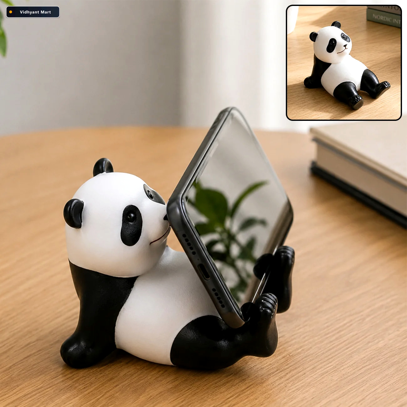Vidhyant Mart Panda Mobile Phone Stand Holder Cute Stable Desk A 1