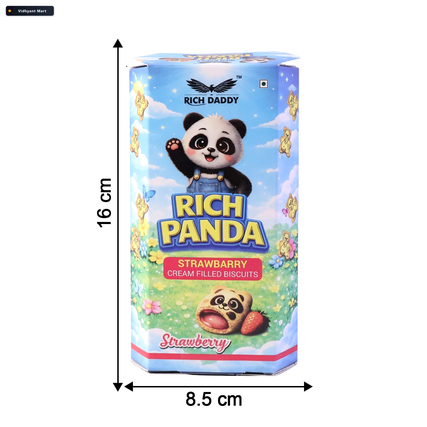 Vidhyant Mart Panda Strawberry Cream Biscuits Fun Kids Snack 5
