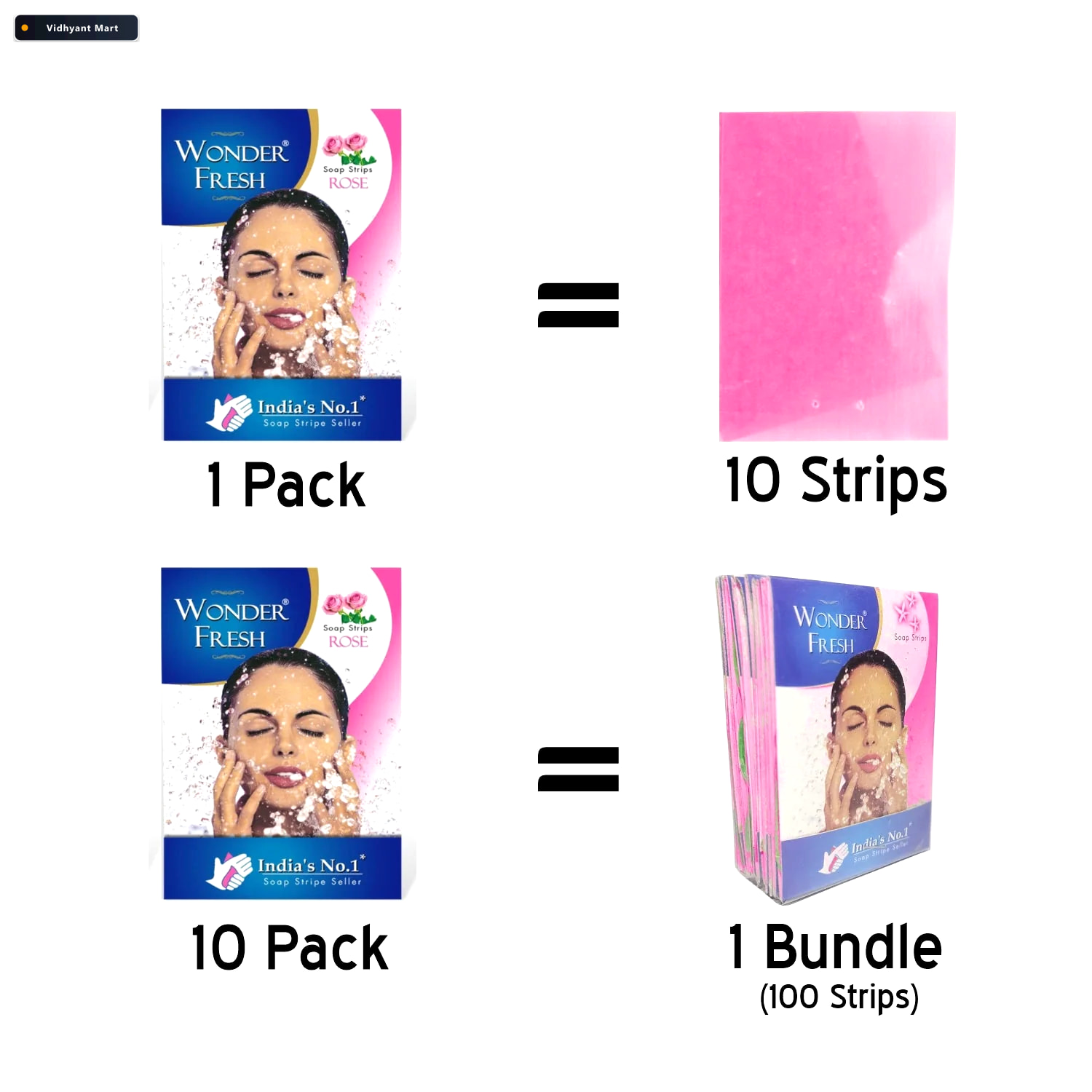 Vidhyant Mart Paper Soap Strips Jasmine Travel Hand Wash 100pc W 5
