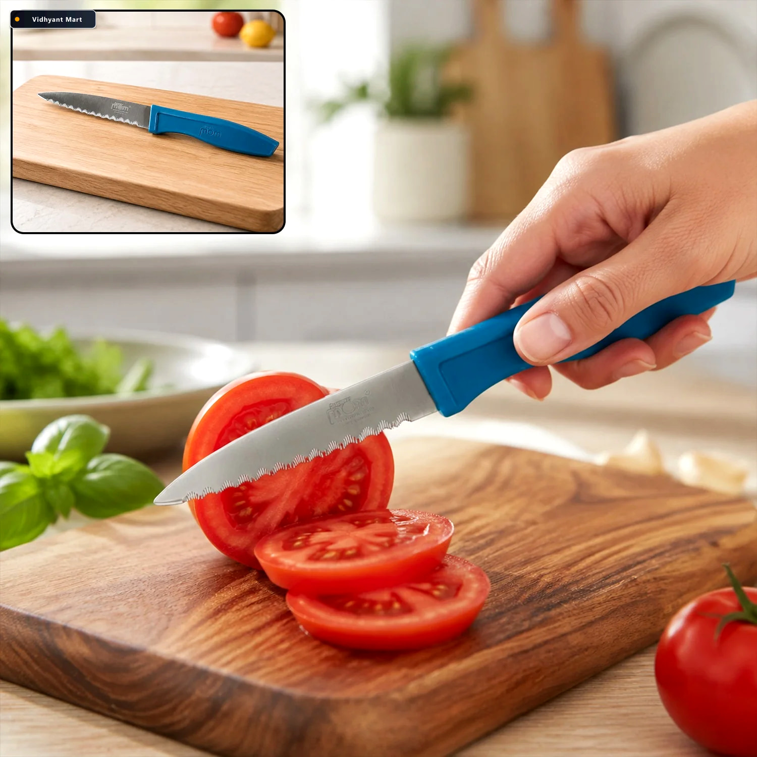 Vidhyant Mart Paring Knife Sharp Serrated Stainless Steel Blade 1