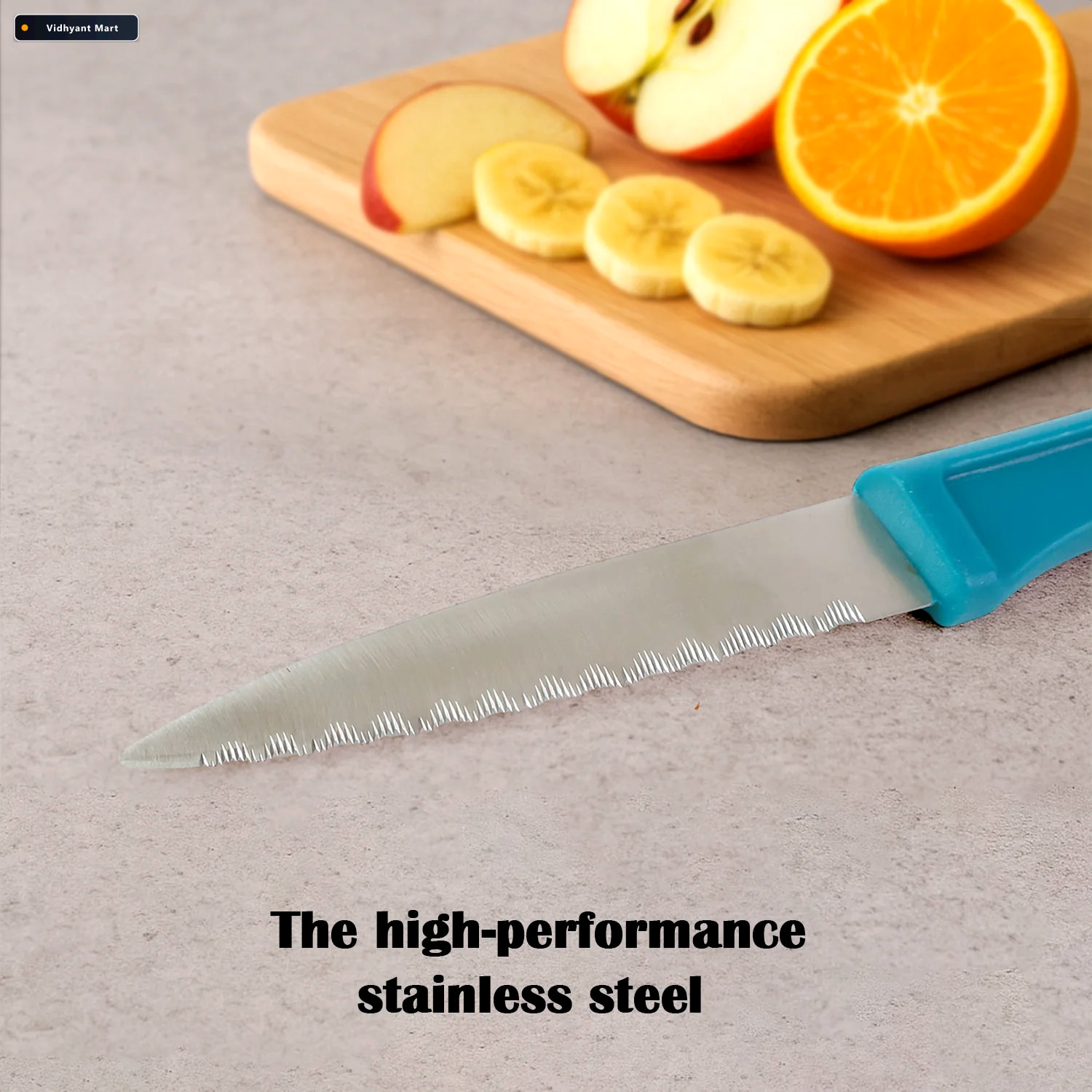 Vidhyant Mart Paring Knife Sharp Serrated Stainless Steel Blade 2