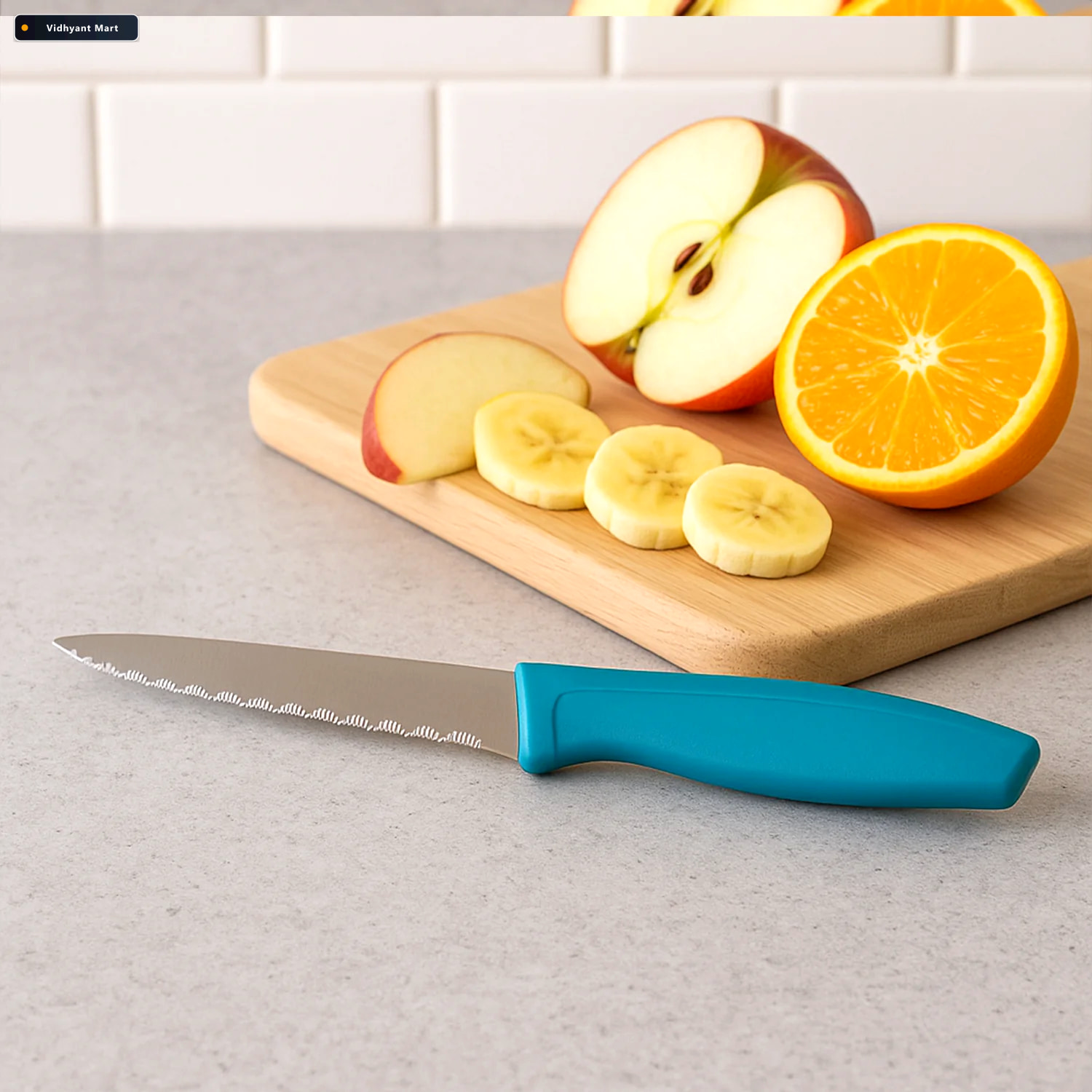 Vidhyant Mart Paring Knife Sharp Serrated Stainless Steel Blade 3