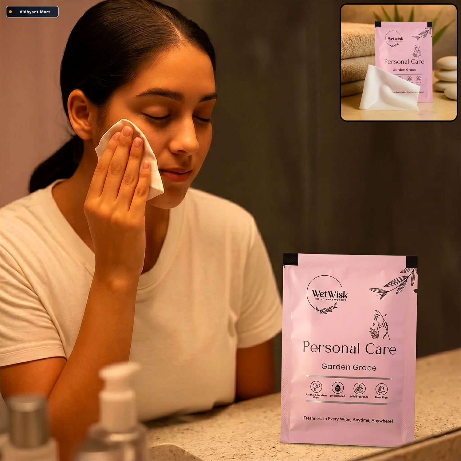 Vidhyant Mart Personal Care Wet Wipes Gentle Face Body Cleansing 1