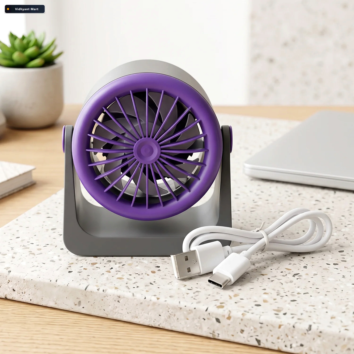 Vidhyant Mart Personal Desktop Air Circulation Fan Portable Usb 3