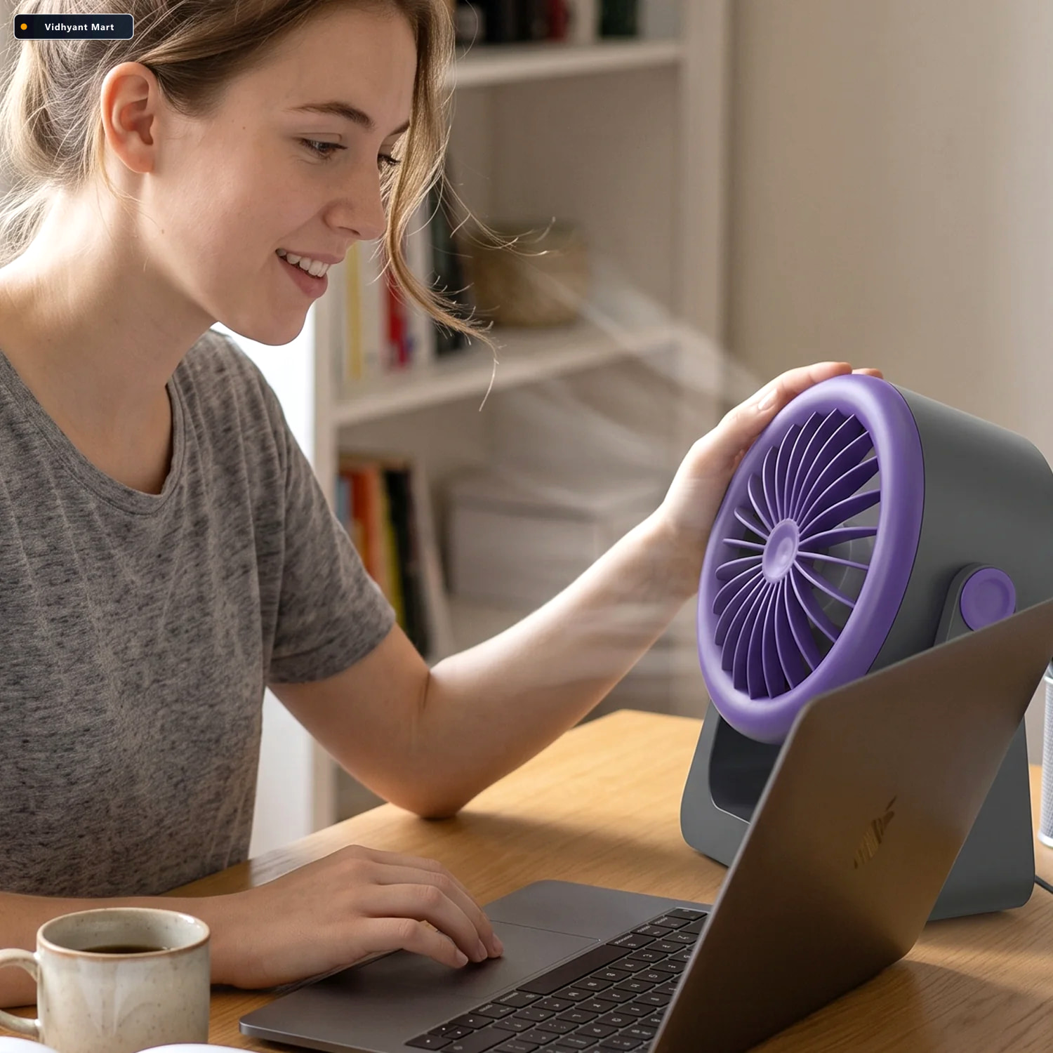 Vidhyant Mart Personal Desktop Air Circulation Fan Portable Usb 4