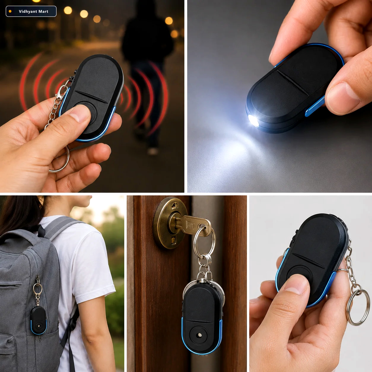 Vidhyant Mart Personal Safety Alarm Keychain Loud Emergency Sire 1