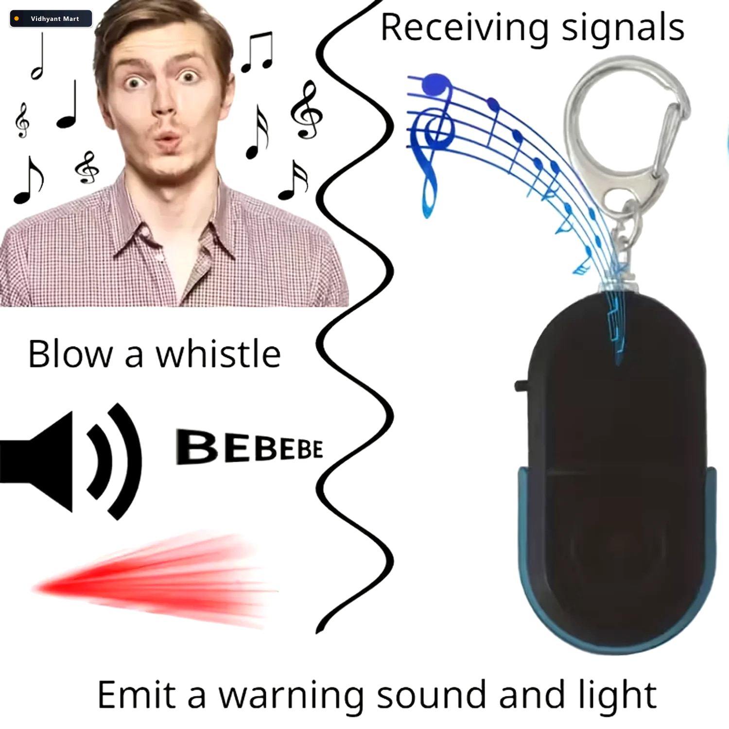 Vidhyant Mart Personal Safety Alarm Keychain Loud Emergency Sire 3