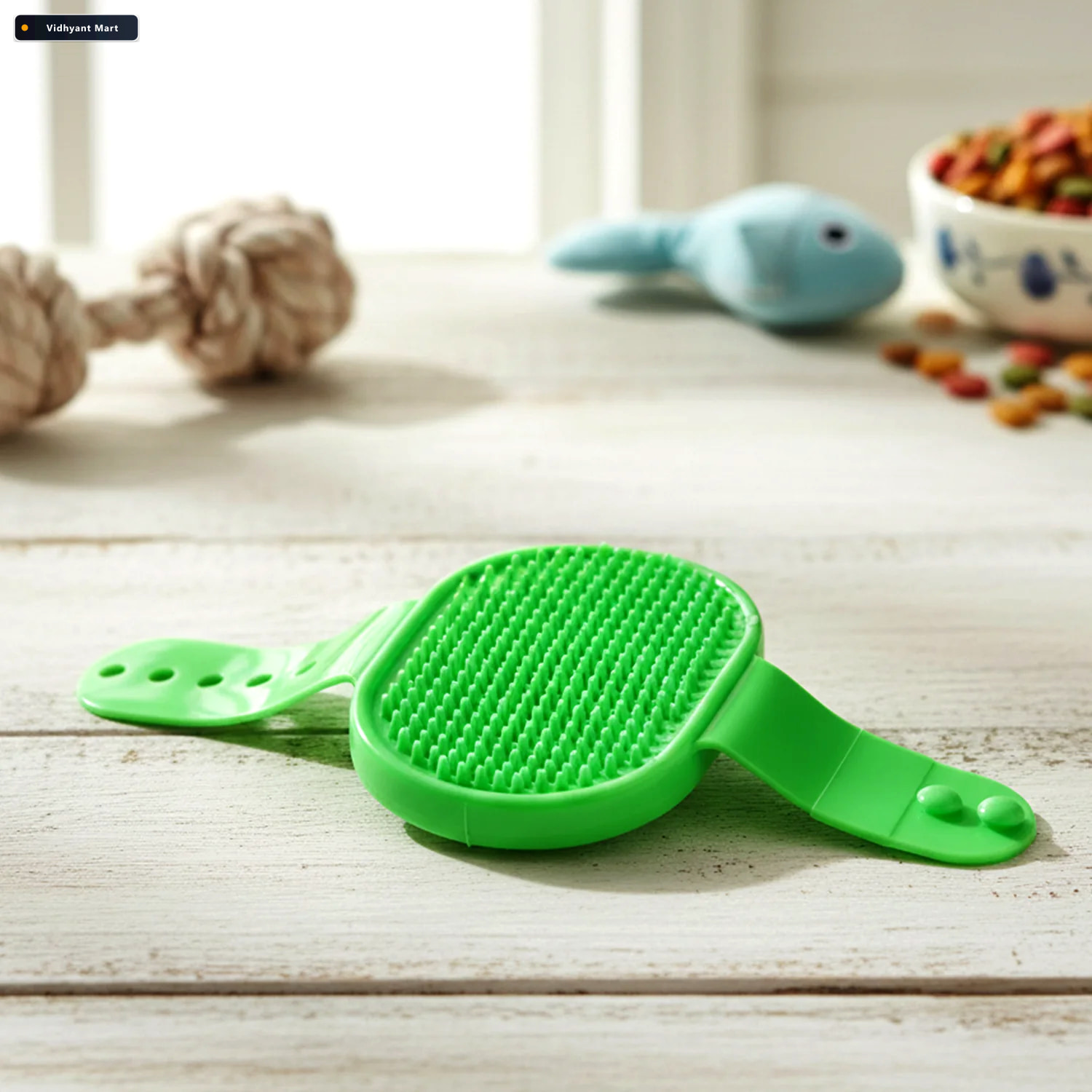 Vidhyant Mart Pet Grooming Bath Brush Soft Bristles With Adjusta 4