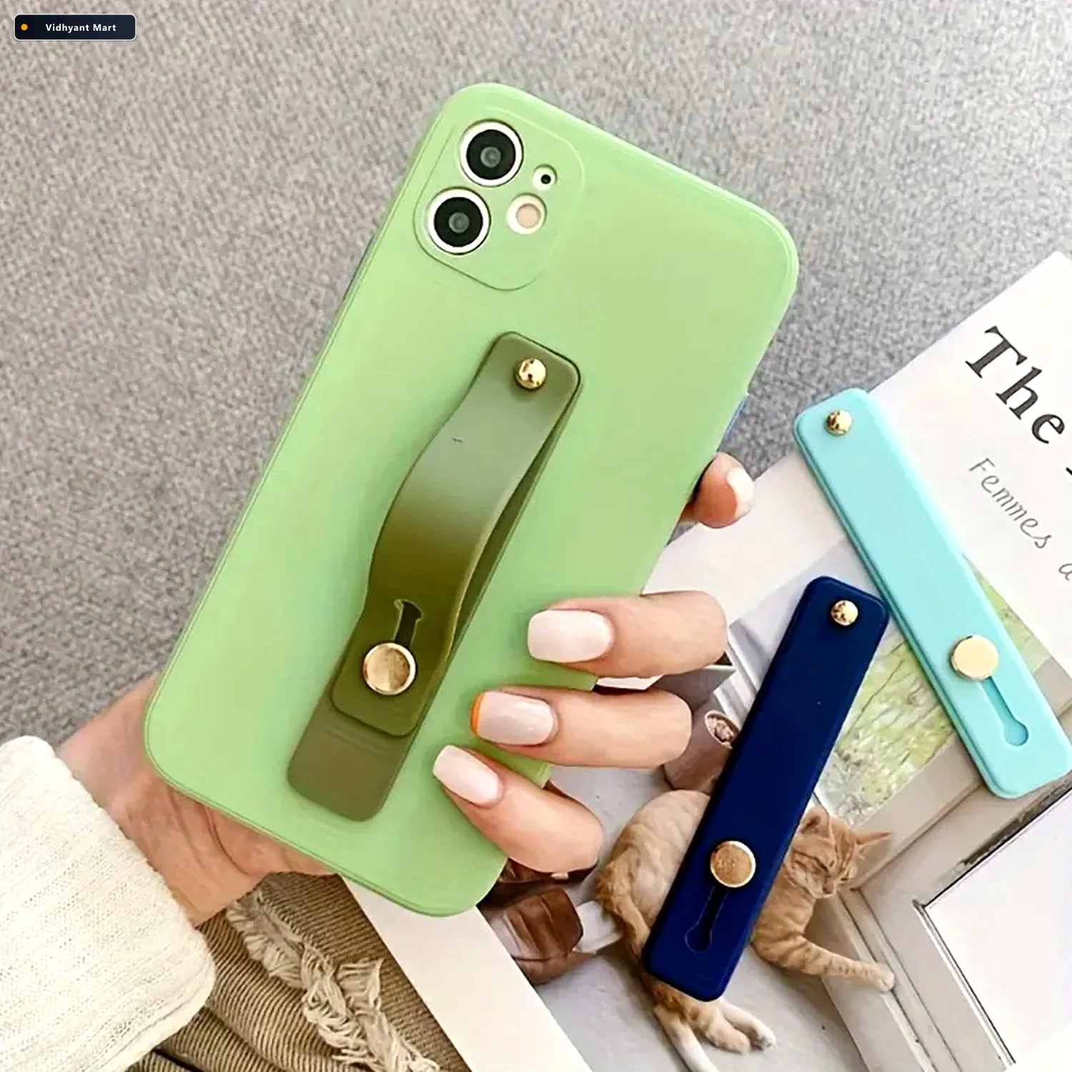Vidhyant Mart Phone Finger Holder Secure Silicone Grip Kickstand 2