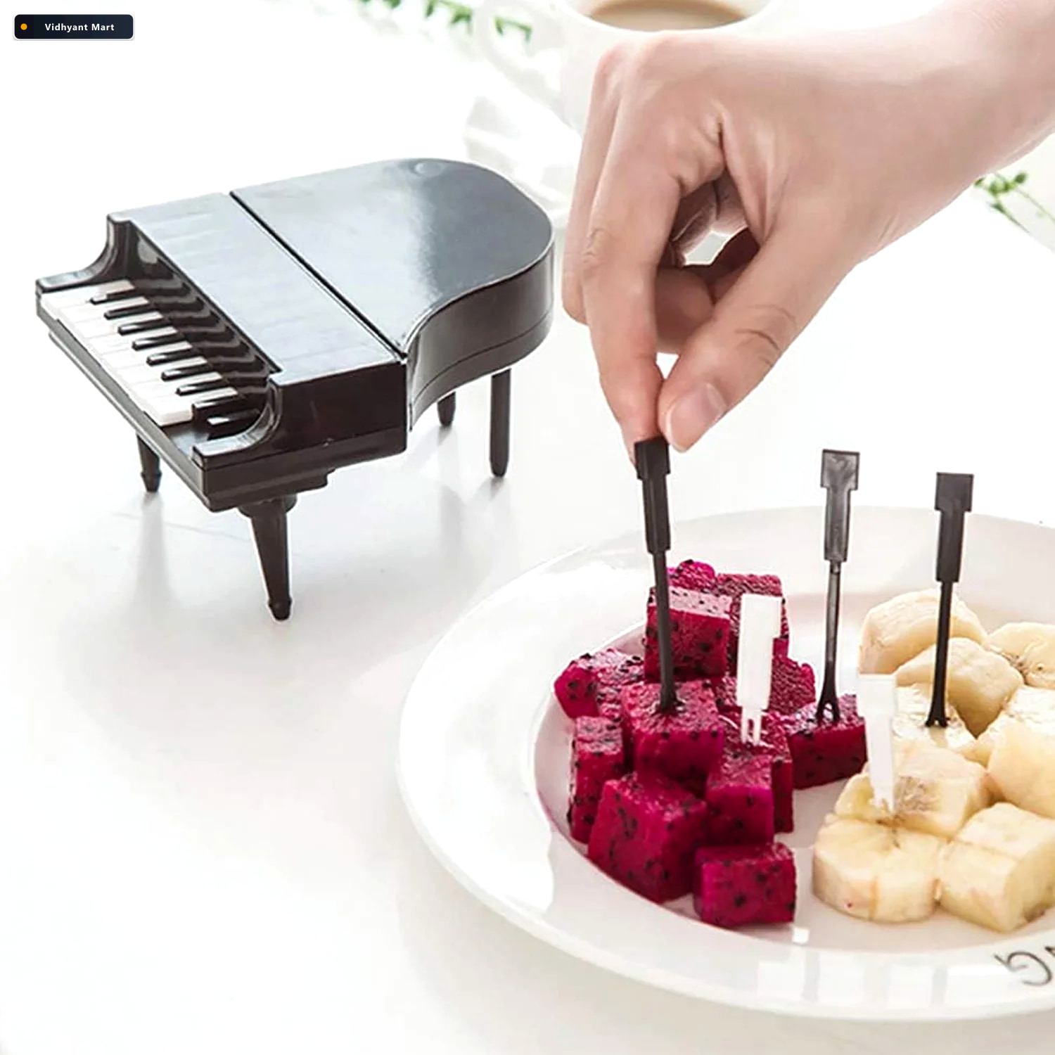 Vidhyant Mart Piano Fruit Forks 10 Pc Decorative Snack Set Vasta 1