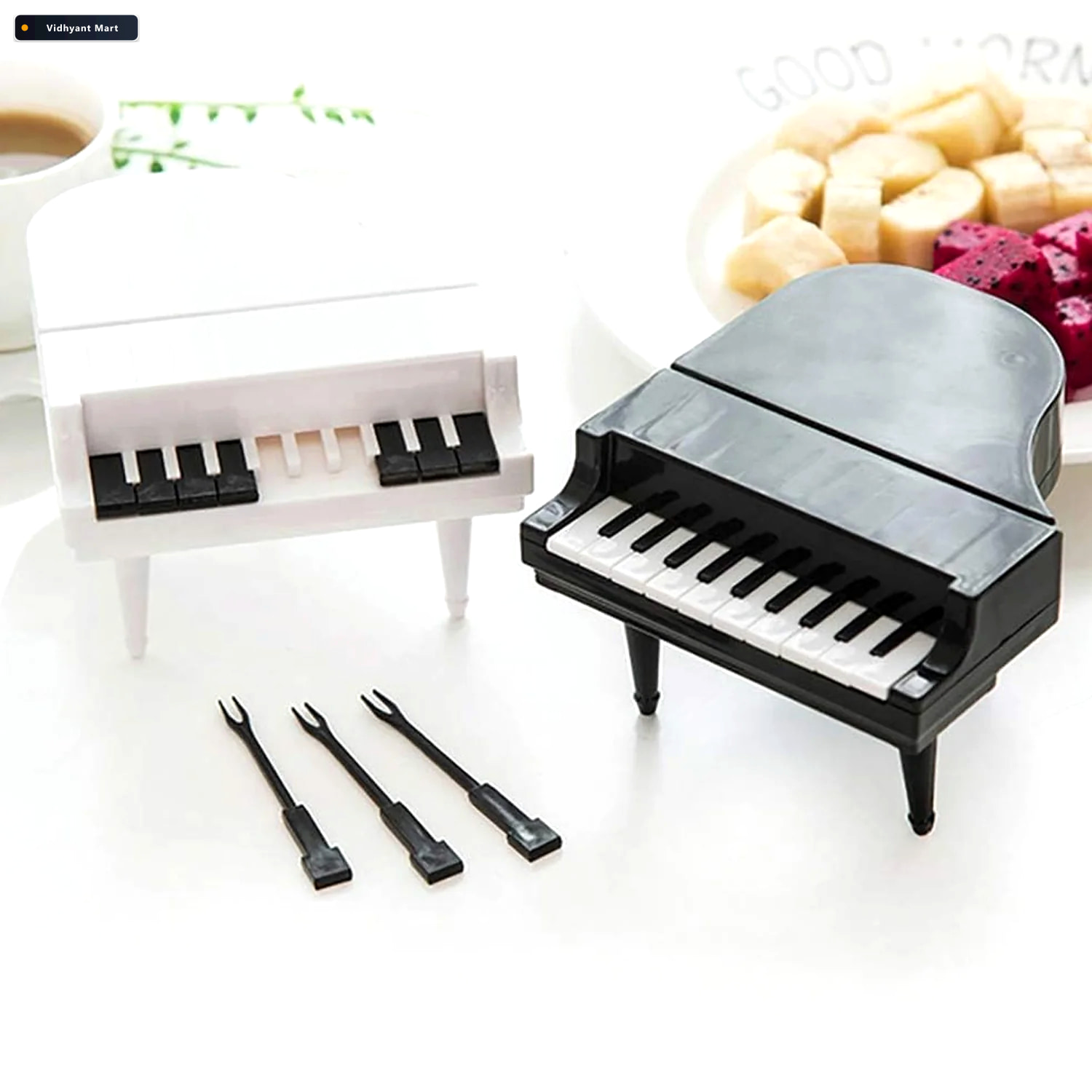 Vidhyant Mart Piano Fruit Forks 10 Pc Decorative Snack Set Vasta 4