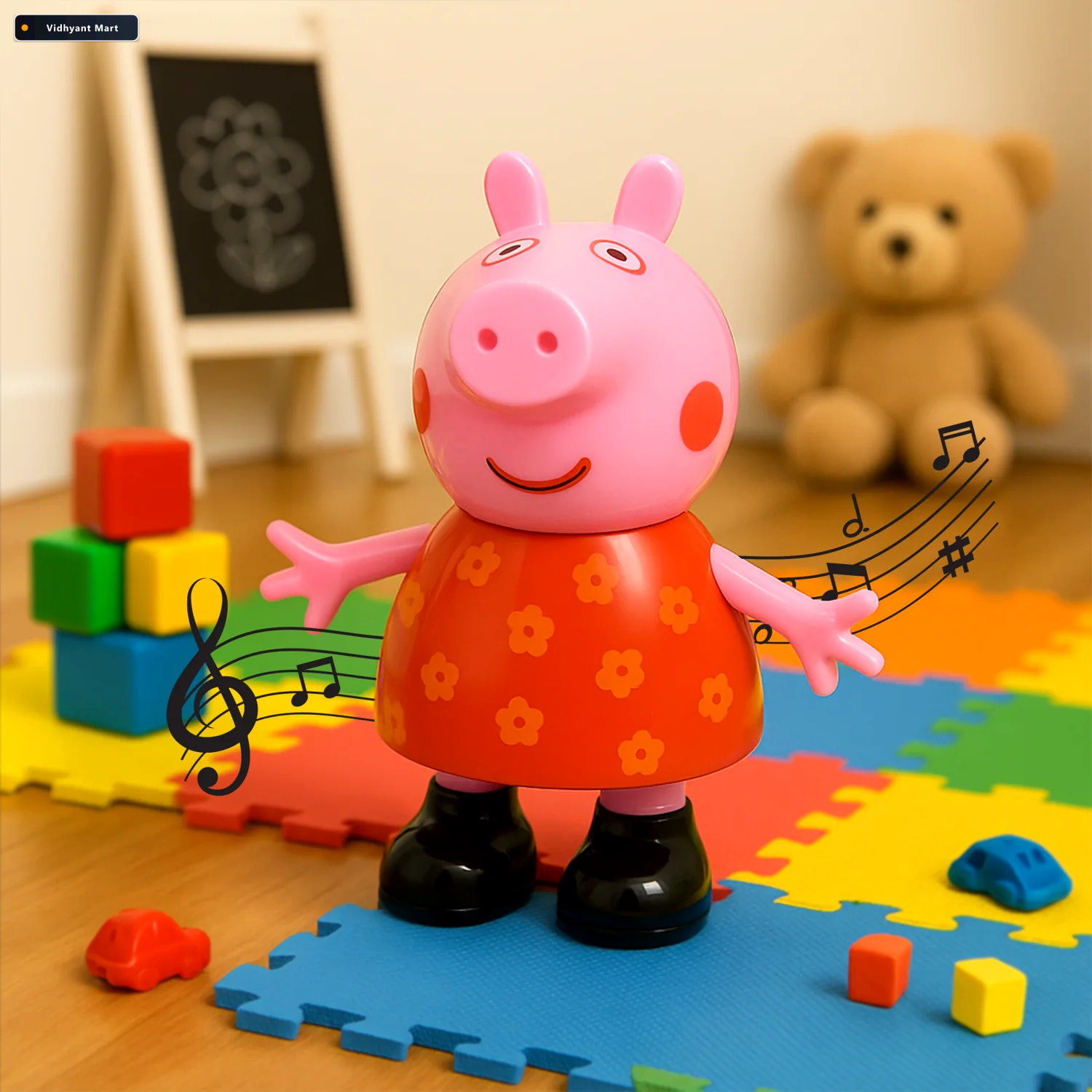 Vidhyant Mart Pig Pretend Play Toy Movable Soft Rubber Figure Pl 1