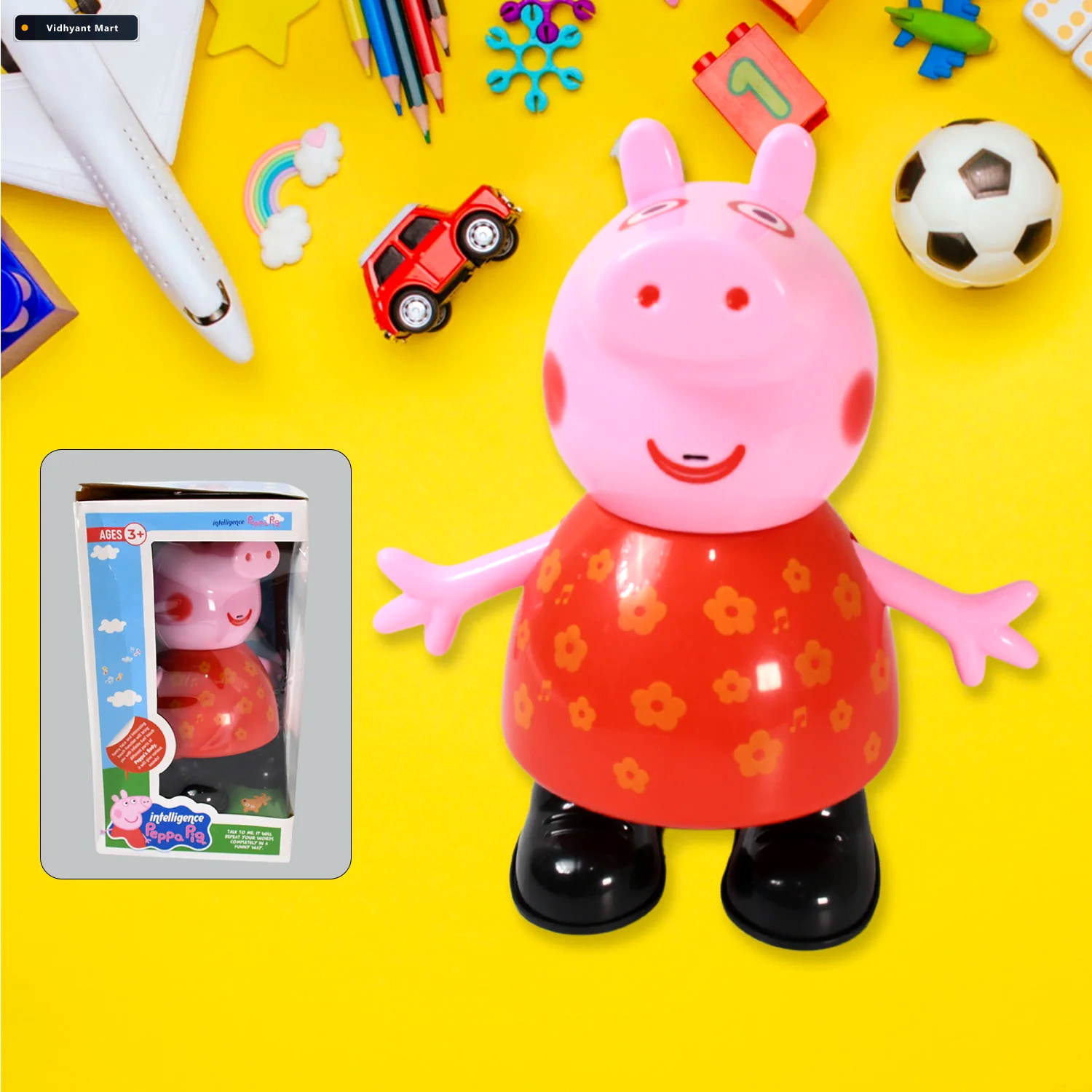 Vidhyant Mart Pig Pretend Play Toy Movable Soft Rubber Figure Pl 2