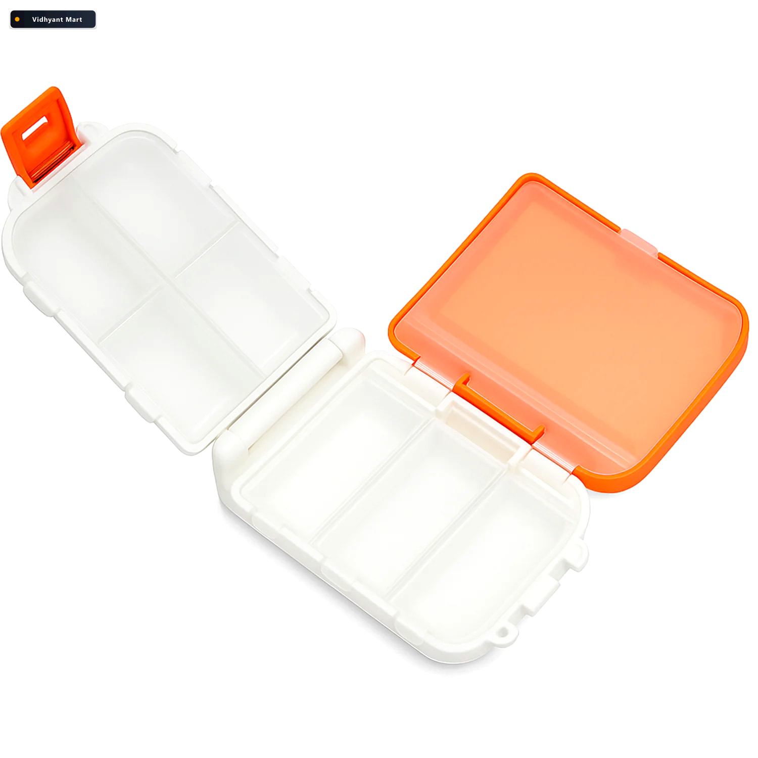 Vidhyant Mart Pill Organizer Box Dual Sided With 8 Secure Compar 4