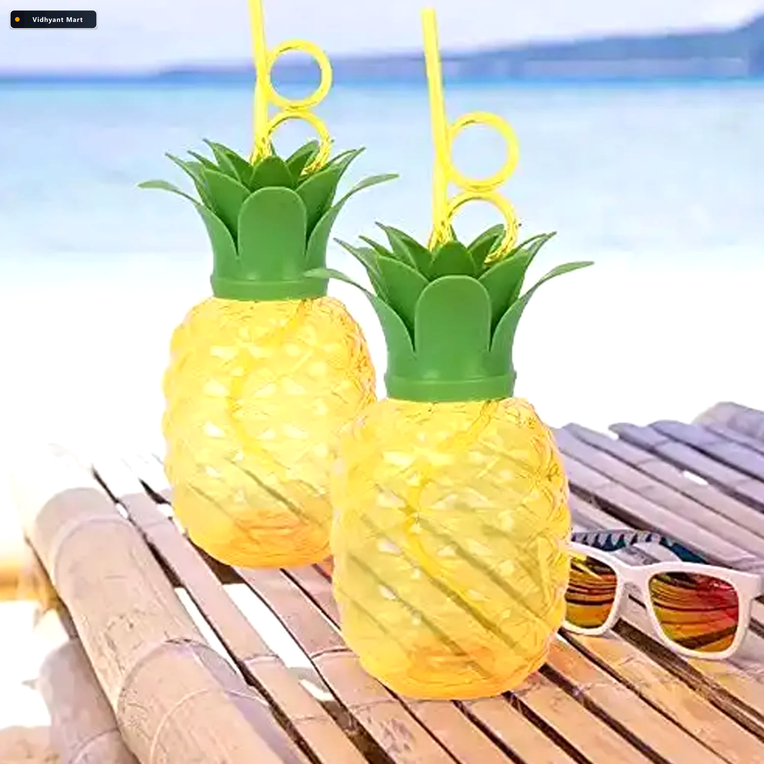 Vidhyant Mart Pineapple Cup With Straw Tropical Party Tumbler In 2