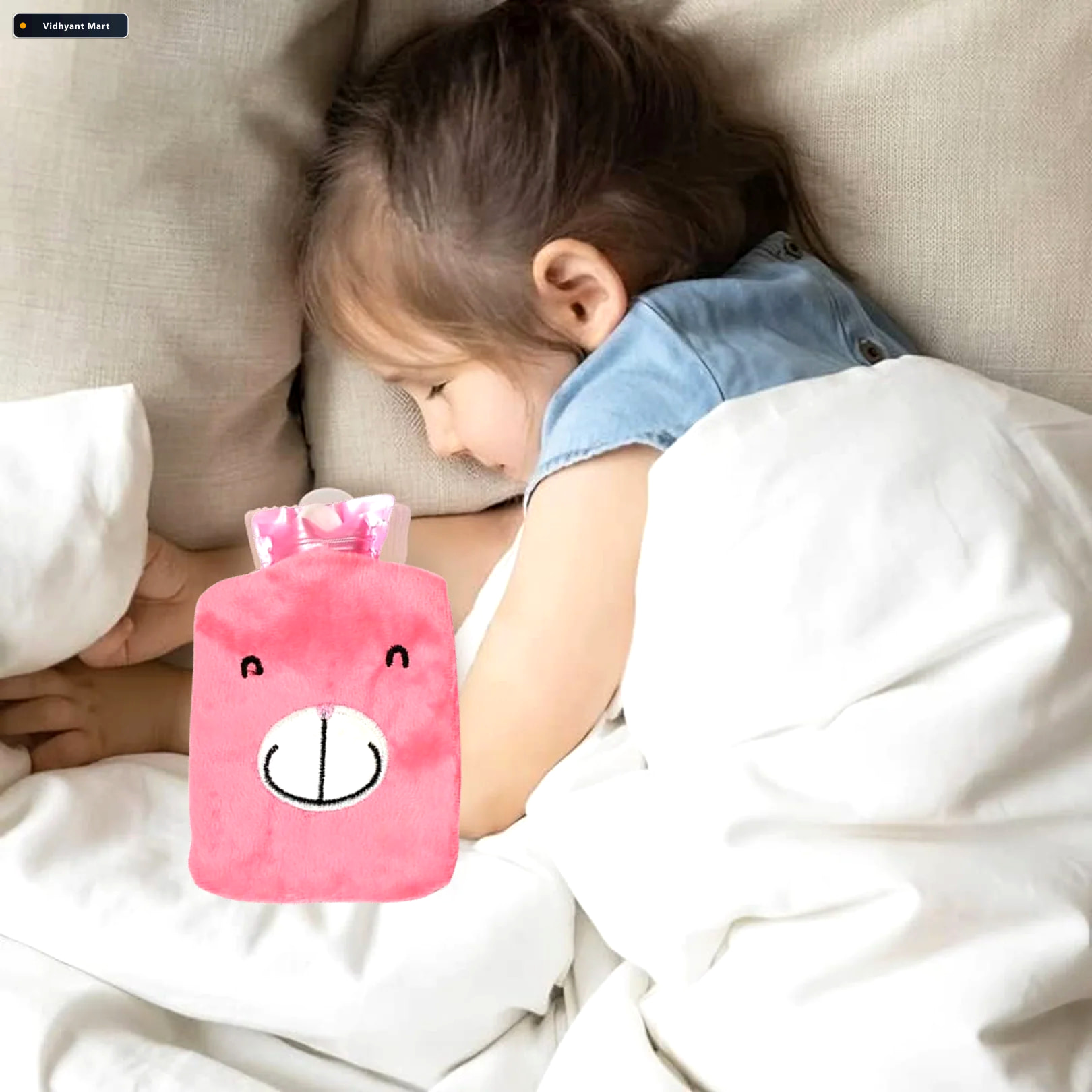 Vidhyant Mart Pink Hot Water Bag Pain Relief Warmth Velvet Welln 4