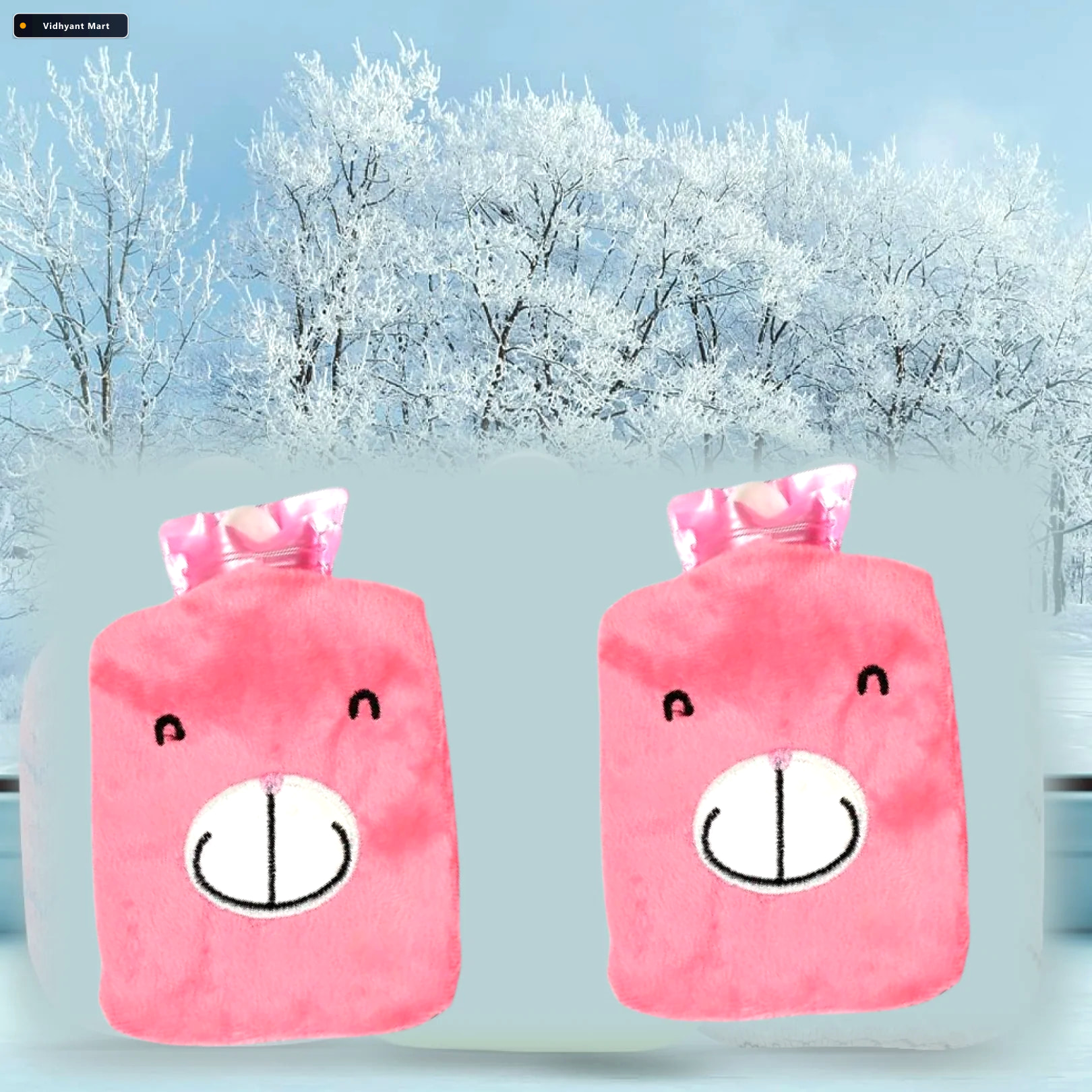 Vidhyant Mart Pink Hot Water Bag Pain Relief Warmth Velvet Welln 5