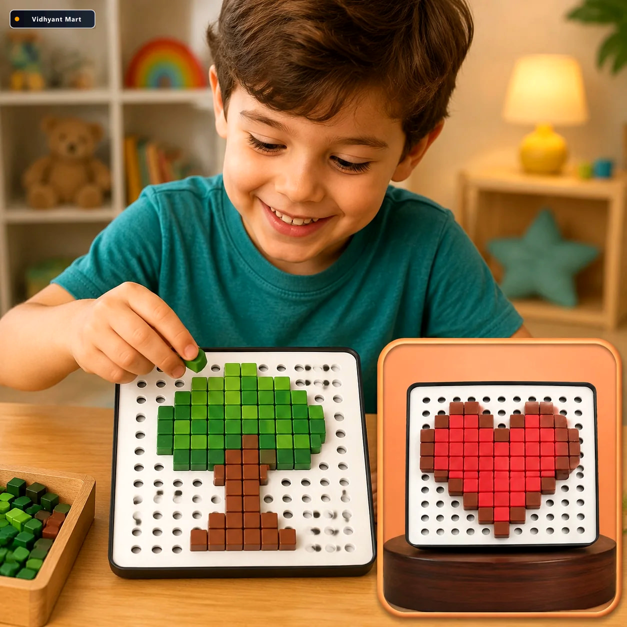 Vidhyant Mart Pixel Cubes Toy Educational Math Brain Game For Ki 1