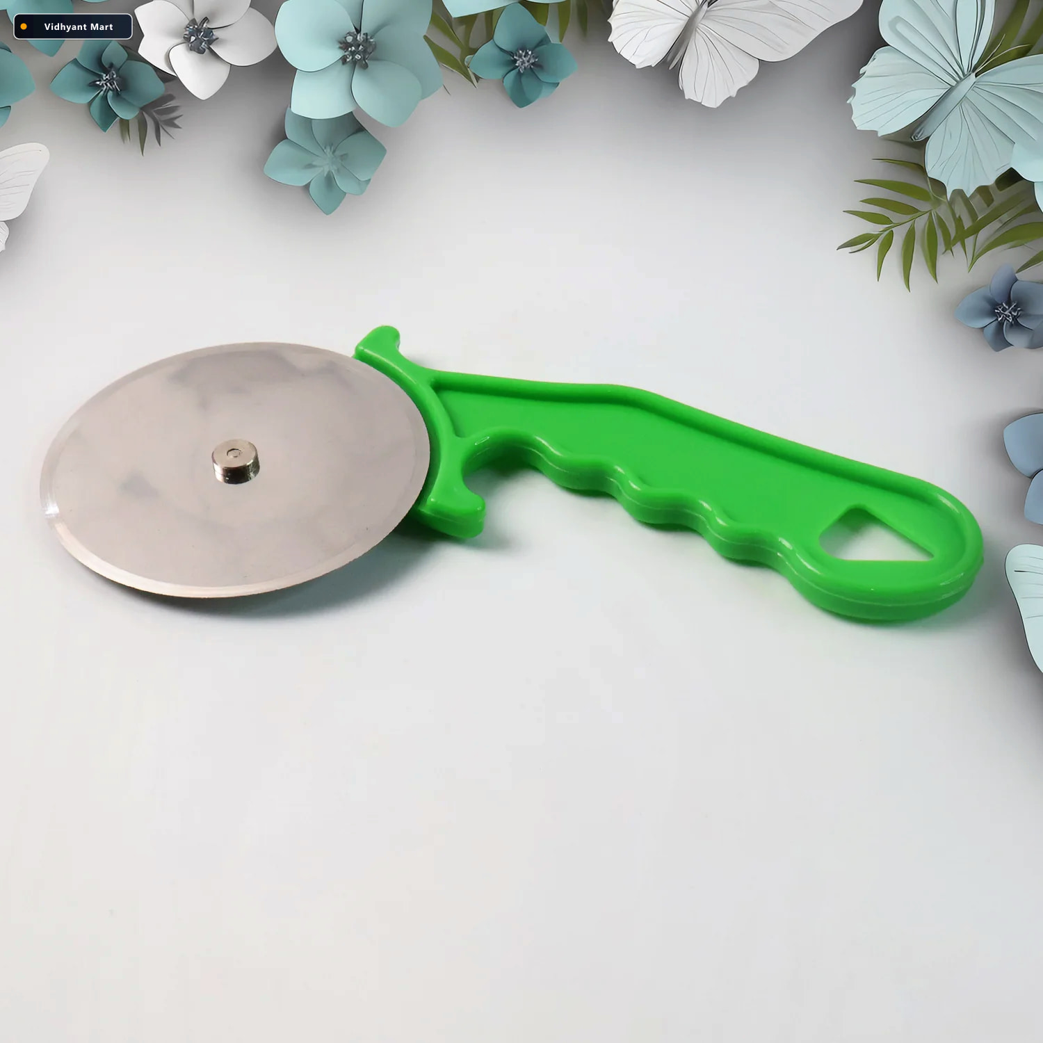 Vidhyant Mart Pizza Cutter Stainless Steel Wheel Ergonomic Grip 1