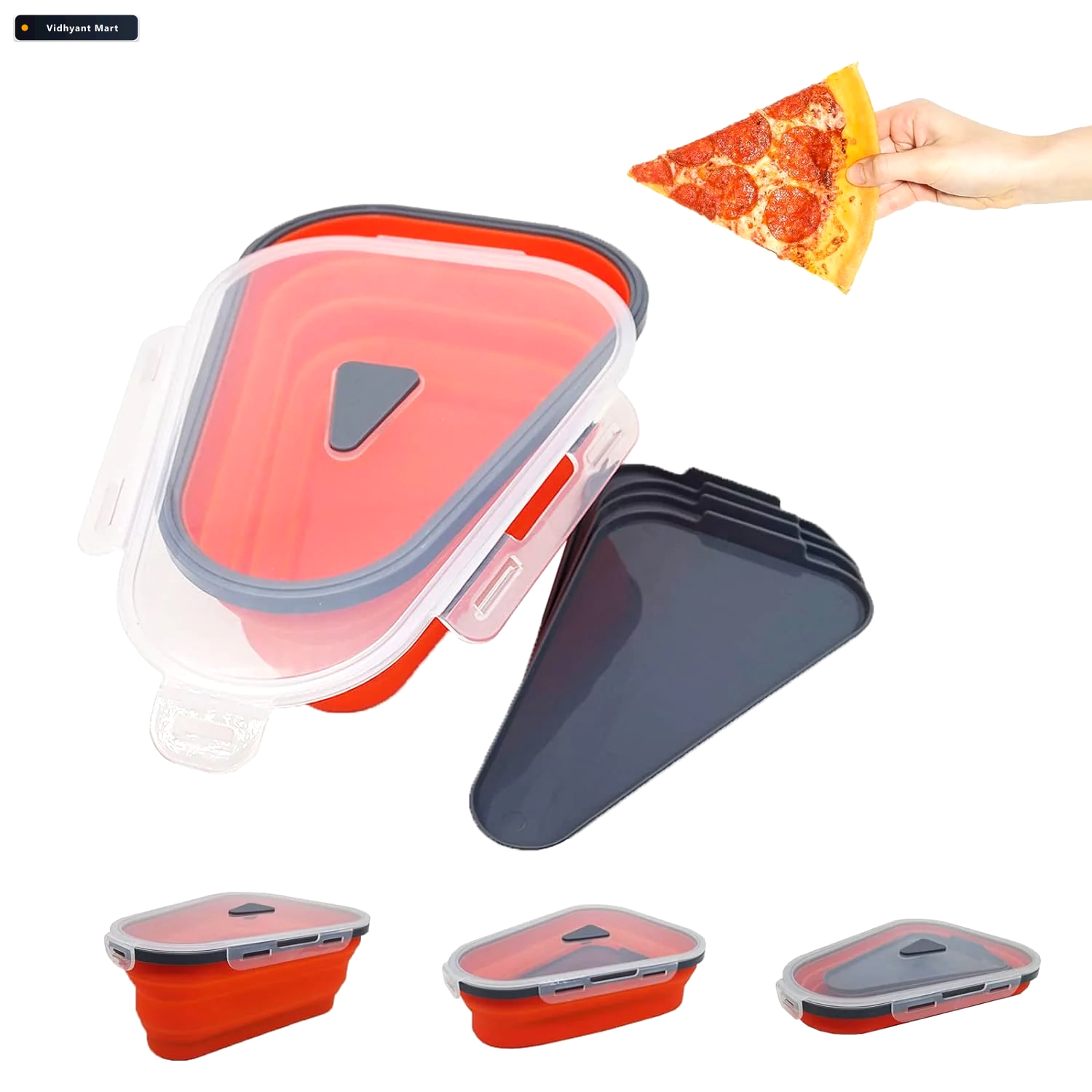 Vidhyant Mart Pizza Storage Container Expandable Silicone Box Wi 4