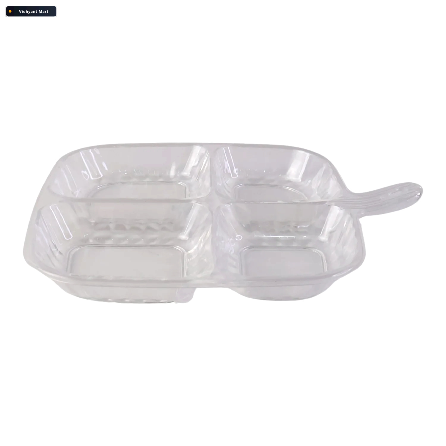 Vidhyant Mart Plastic 4 Compartment Serving Tray Durable Portabl 4