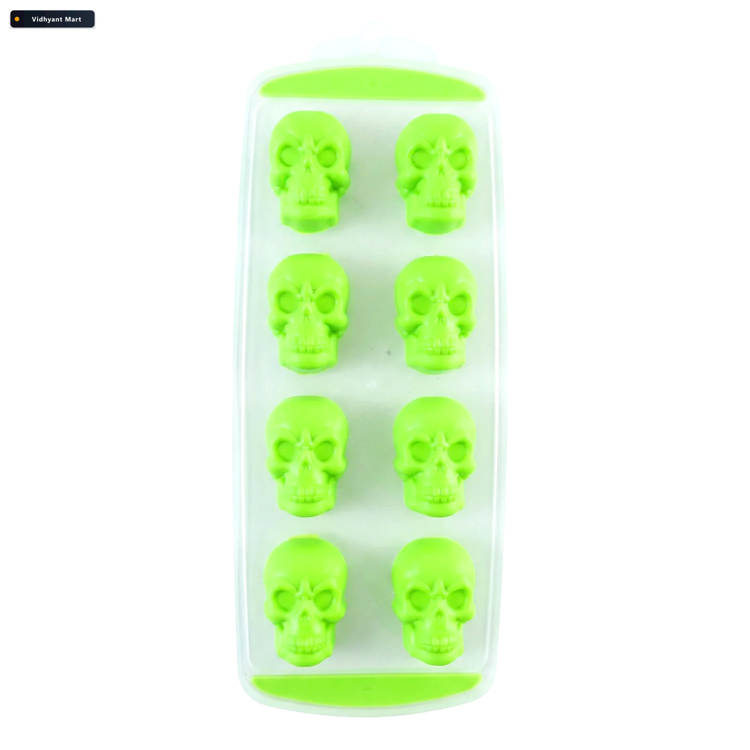 Vidhyant Mart Plastic 8 Grid Ice Cube Tray With Lid Skull Shape 4