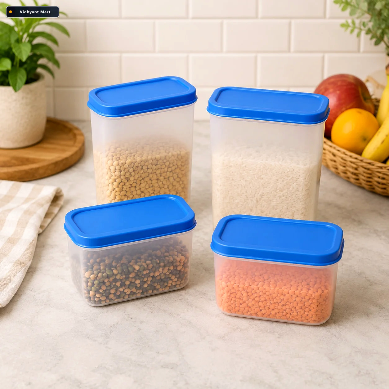 Vidhyant Mart Plastic Airtight Storage Containers 4 Pc Kitchen S 1