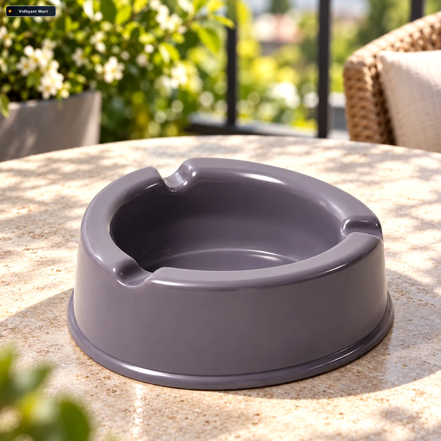 Vidhyant Mart Plastic Ashtray Durable Grey With Triple Cigarette 1