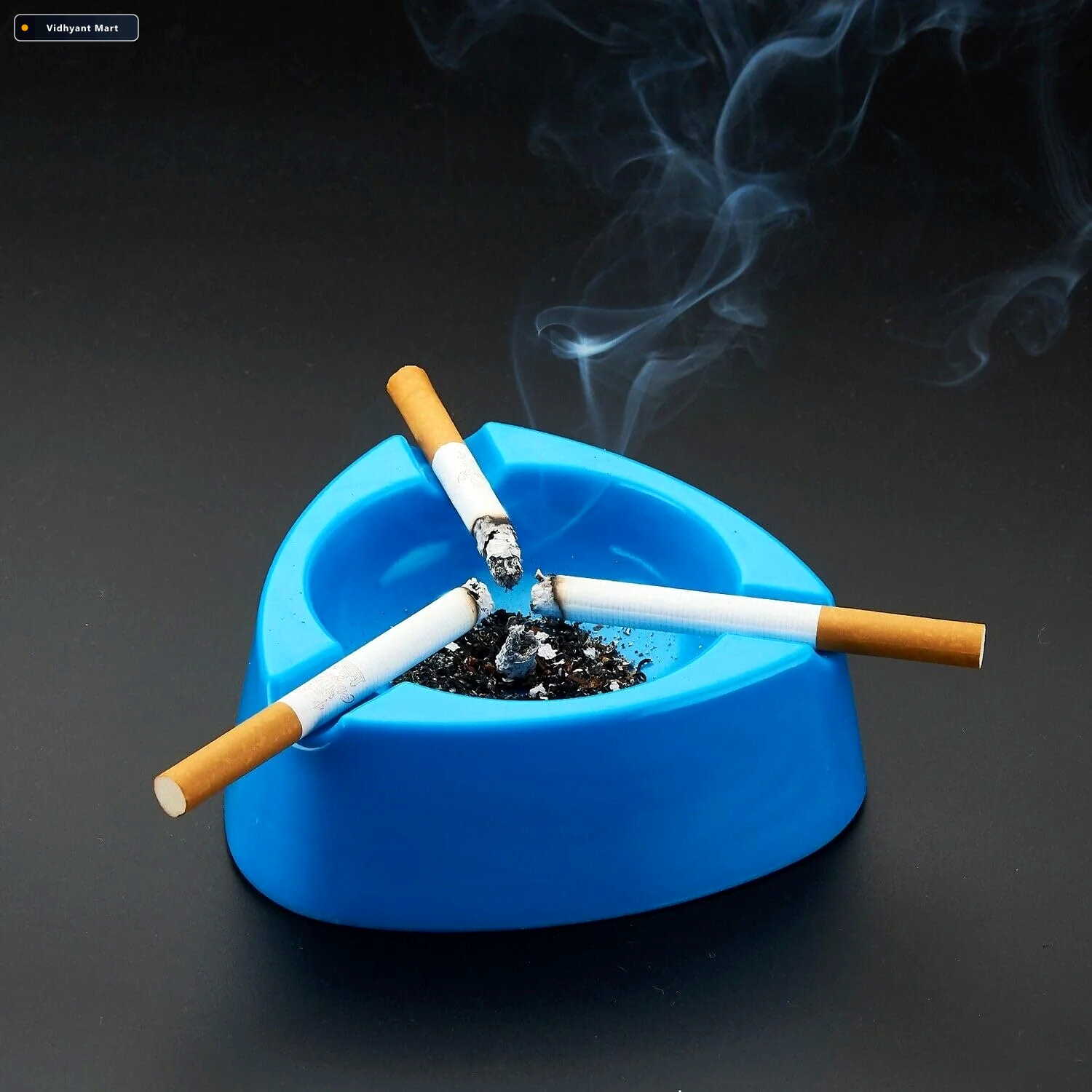 Vidhyant Mart Plastic Ashtray Durable Wide Bowl With 3 Cigarette 3
