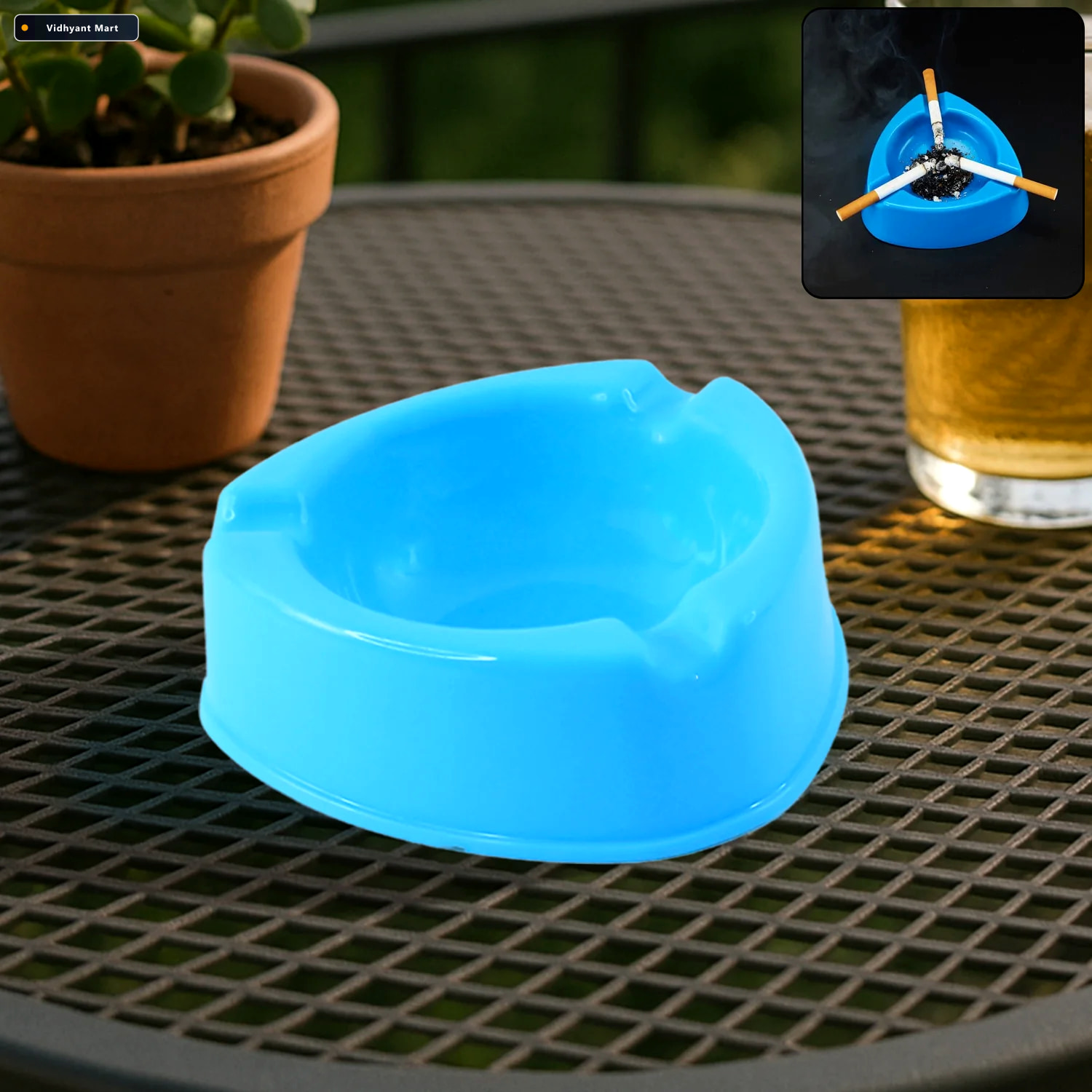 Vidhyant Mart Plastic Ashtray Heavy Duty Unbreakable Heat Resist 1