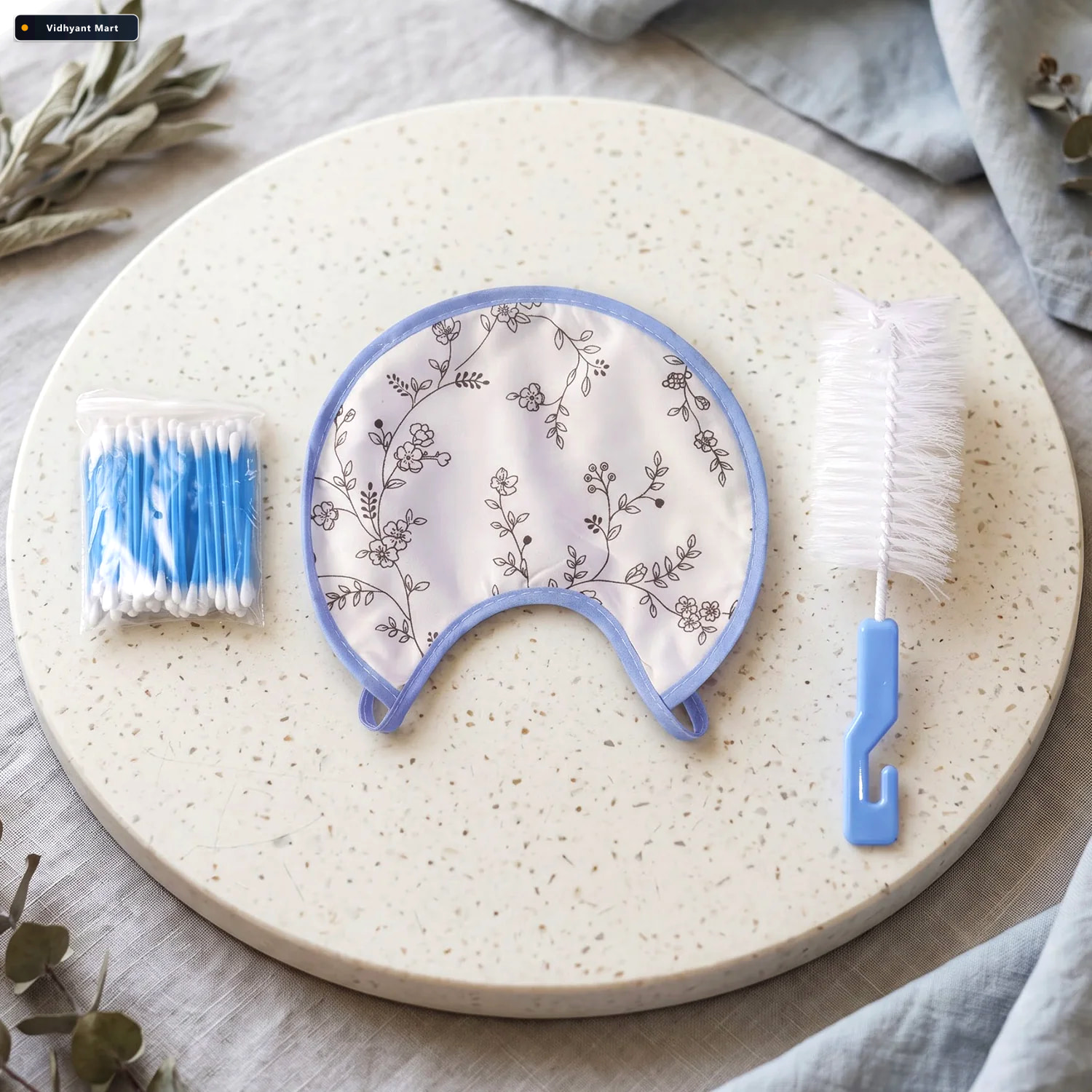 Vidhyant Mart Plastic Baby Feeding Bottle Set With Bib Brush And 3
