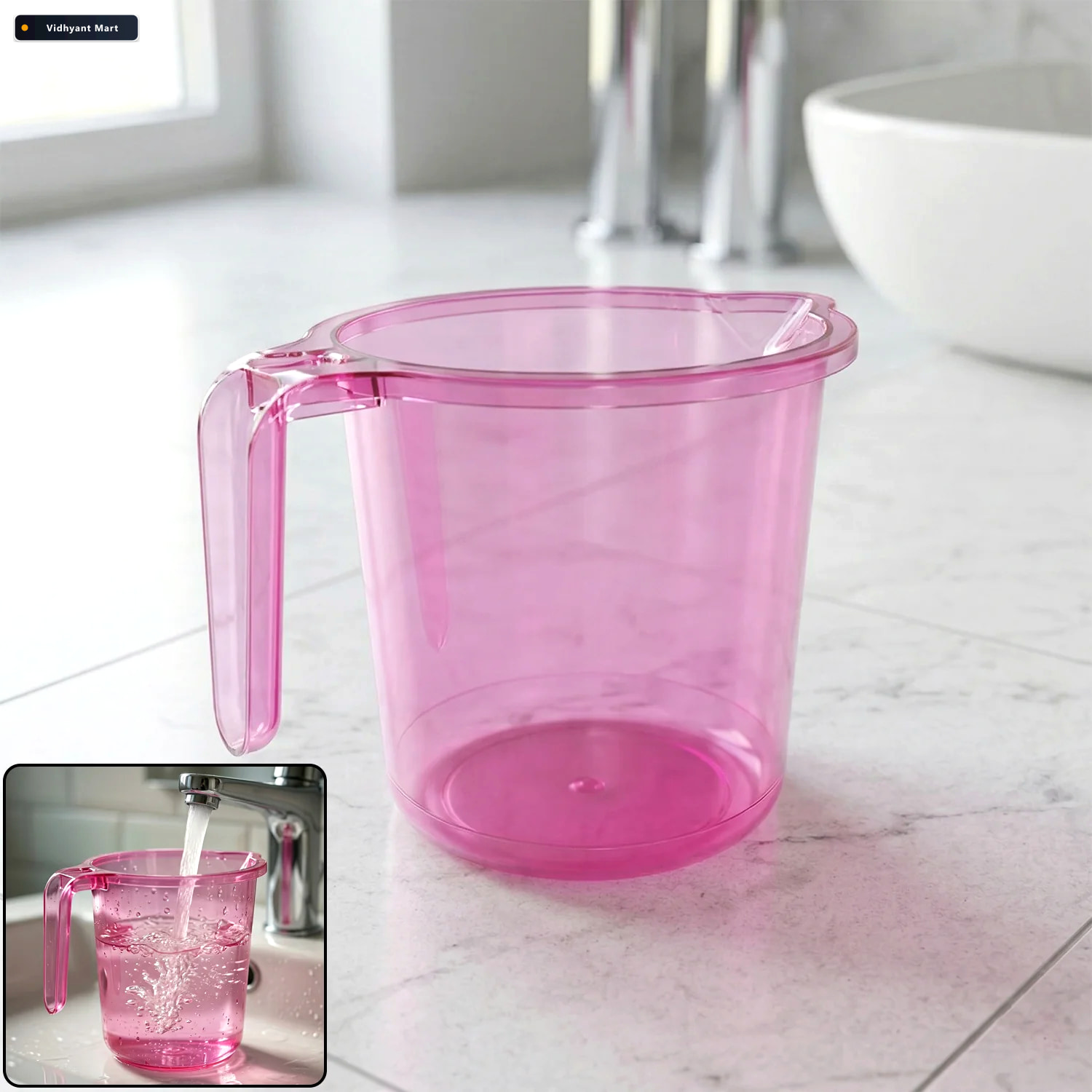 Vidhyant Mart Plastic Bathroom Mug Durable Bpa Free Stylish Pack 1