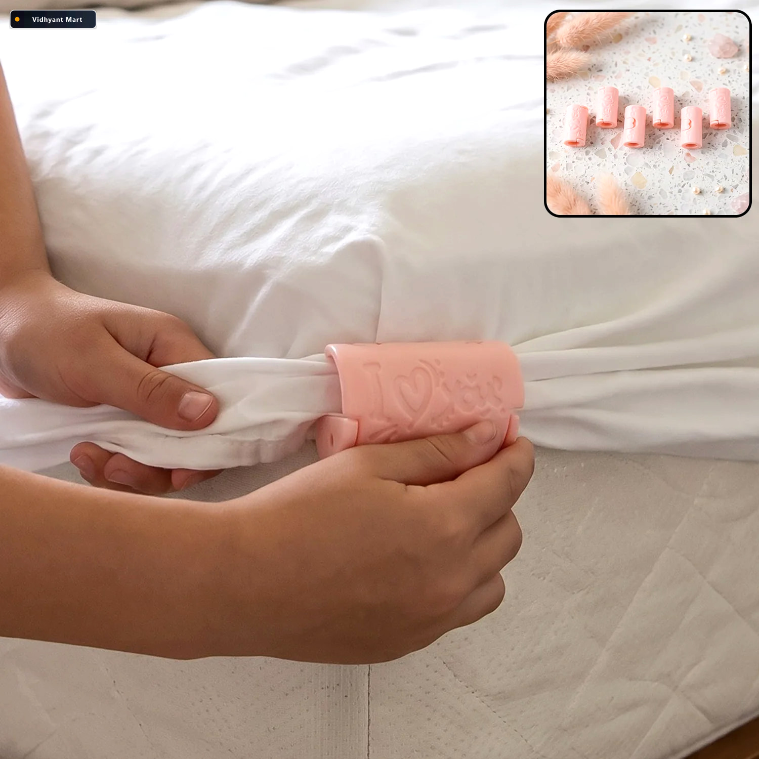 Vidhyant Mart Plastic Bed Sheet Holder Gripper Clips For Mattres 1