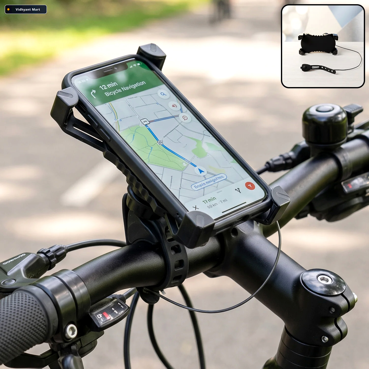 Vidhyant Mart Plastic Bicycle Phone Holder With Handlebar Mount 1