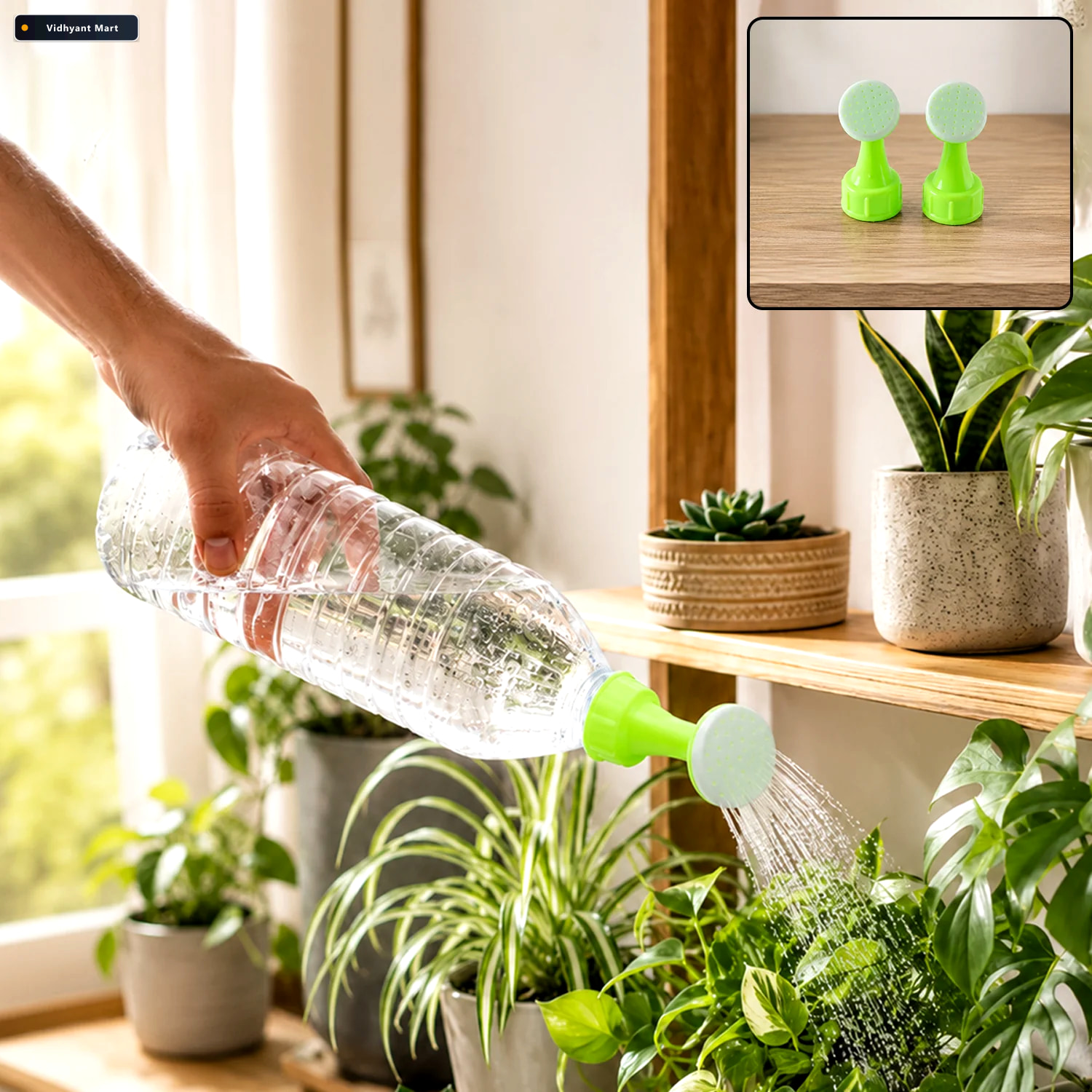 Vidhyant Mart Plastic Bottle Garden Watering Sprinkler Nozzle Fo 1