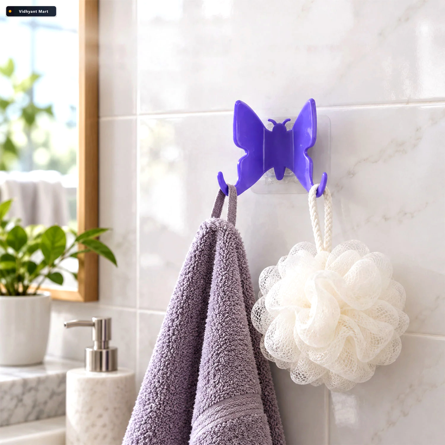 Vidhyant Mart Plastic Butterfly Self Adhesive Wall Hook With Dua 1
