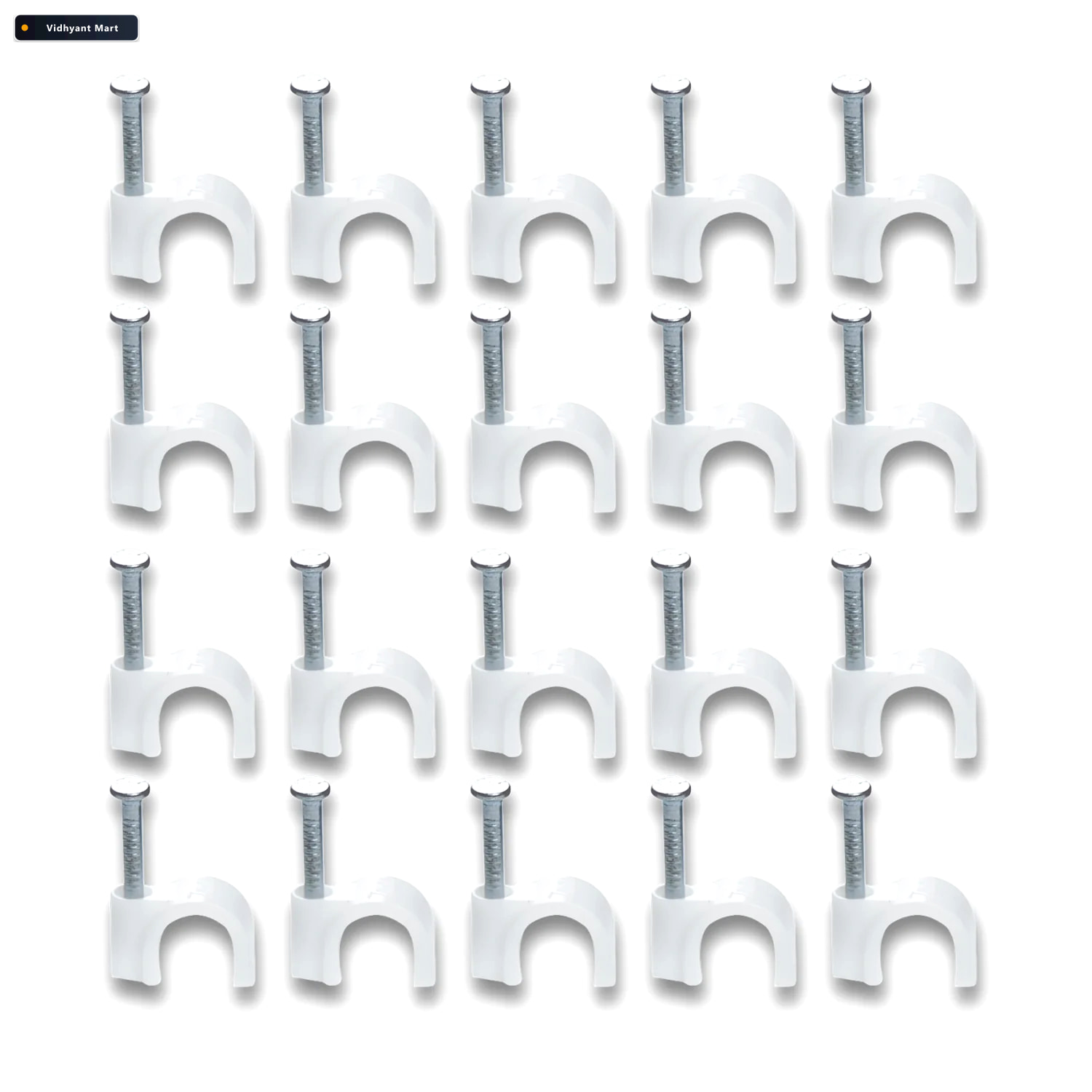 Vidhyant Mart Plastic Cable Clips Durable Steel Nail Wire Holder 4