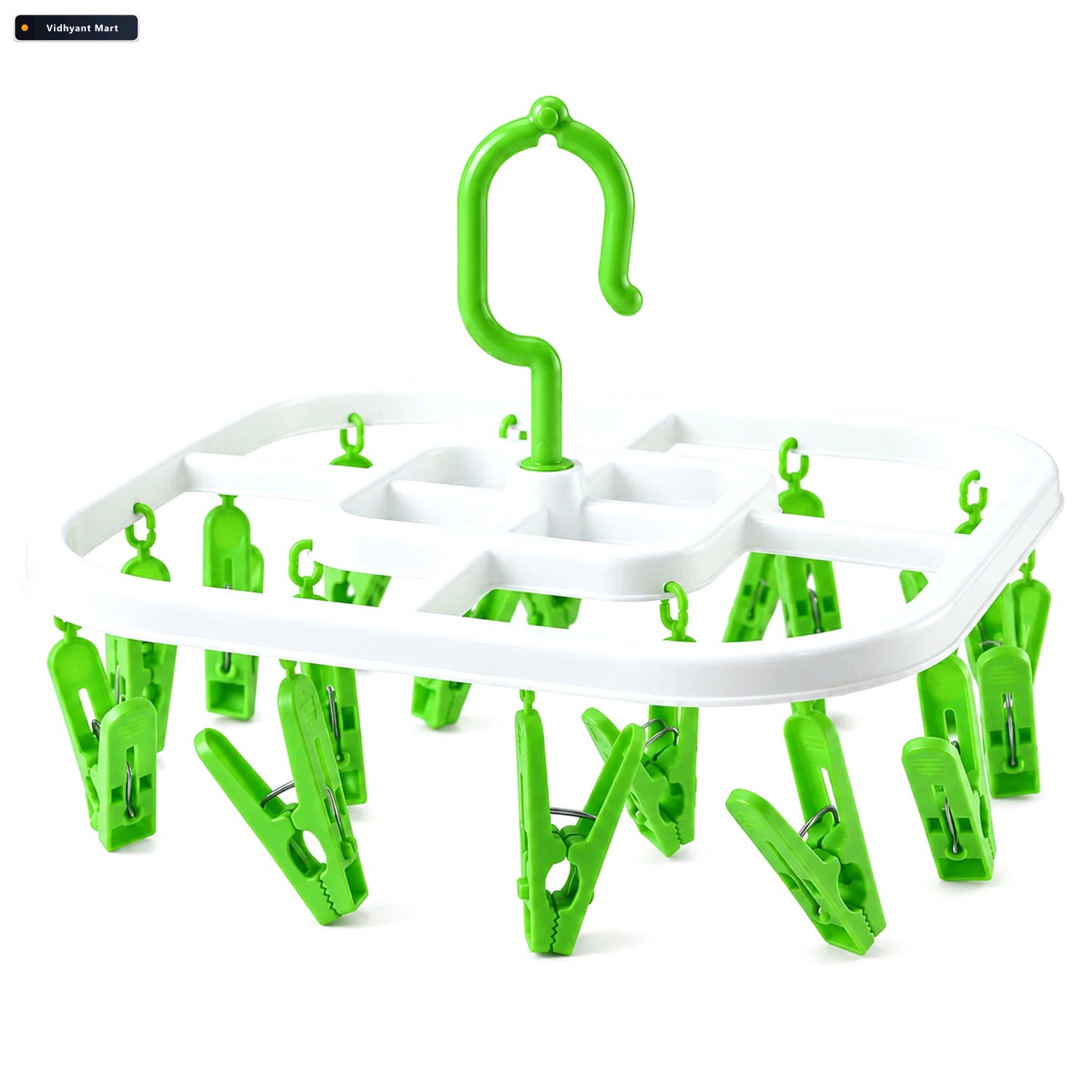 Vidhyant Mart Plastic Clip Hanger Drying Rack With Detachable Ho 4