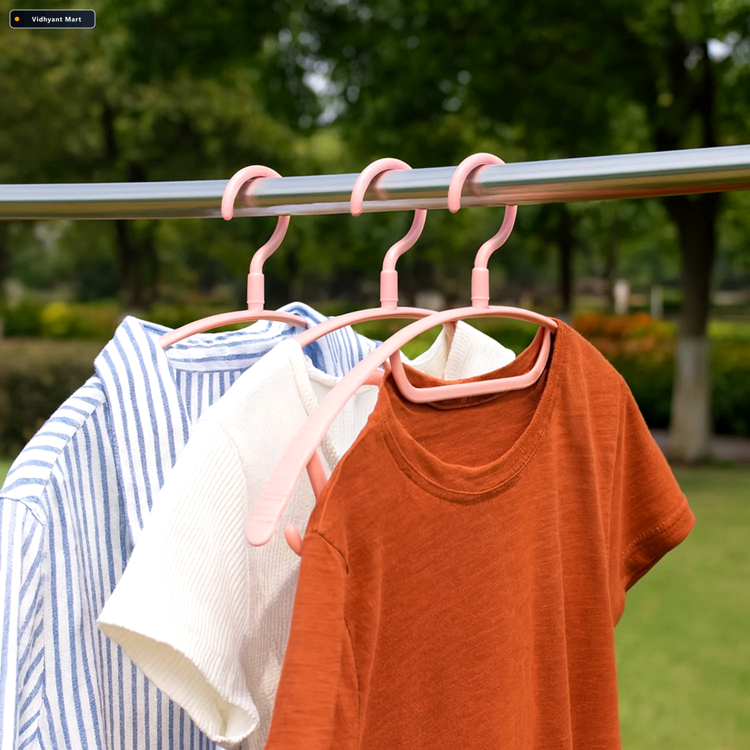 Vidhyant Mart Plastic Cloth Hangers Set Of 6 Durable Non Slip Wa 3