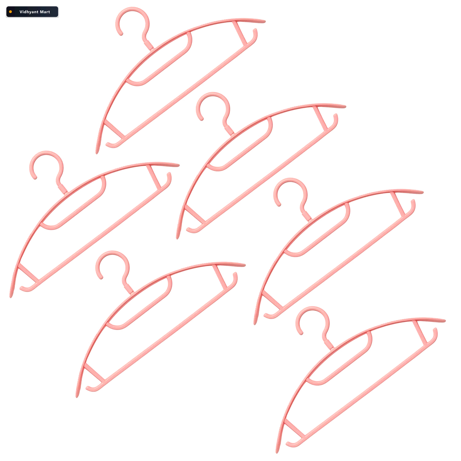 Vidhyant Mart Plastic Cloth Hangers Set Of 6 Durable Non Slip Wa 4