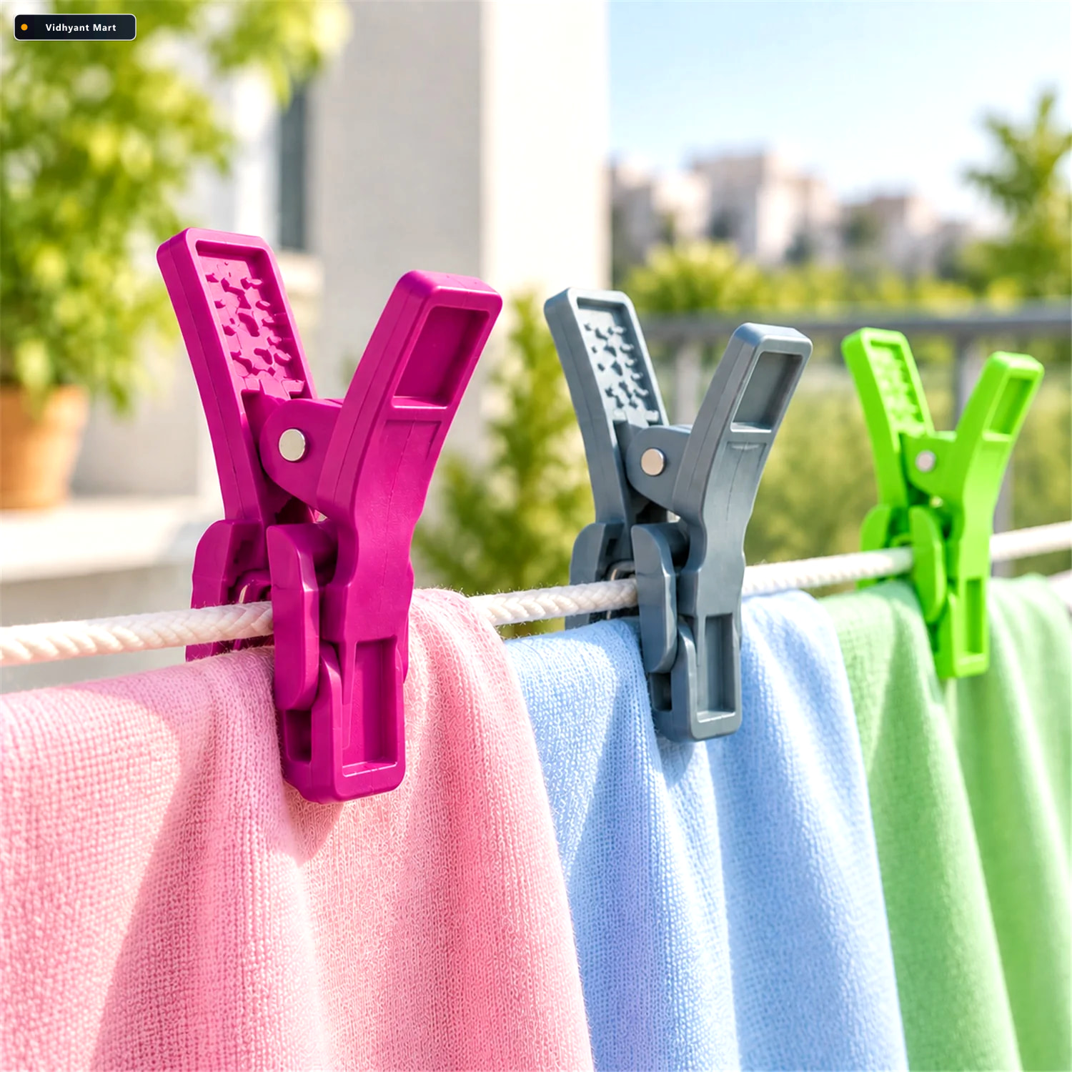 Vidhyant Mart Plastic Clothes Drying Clips With Spring Grip For 3