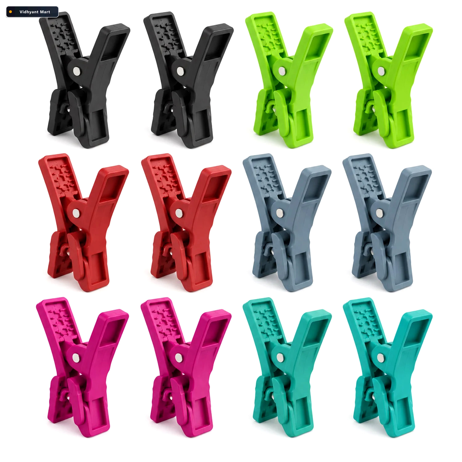 Vidhyant Mart Plastic Clothes Drying Clips With Spring Grip For 4